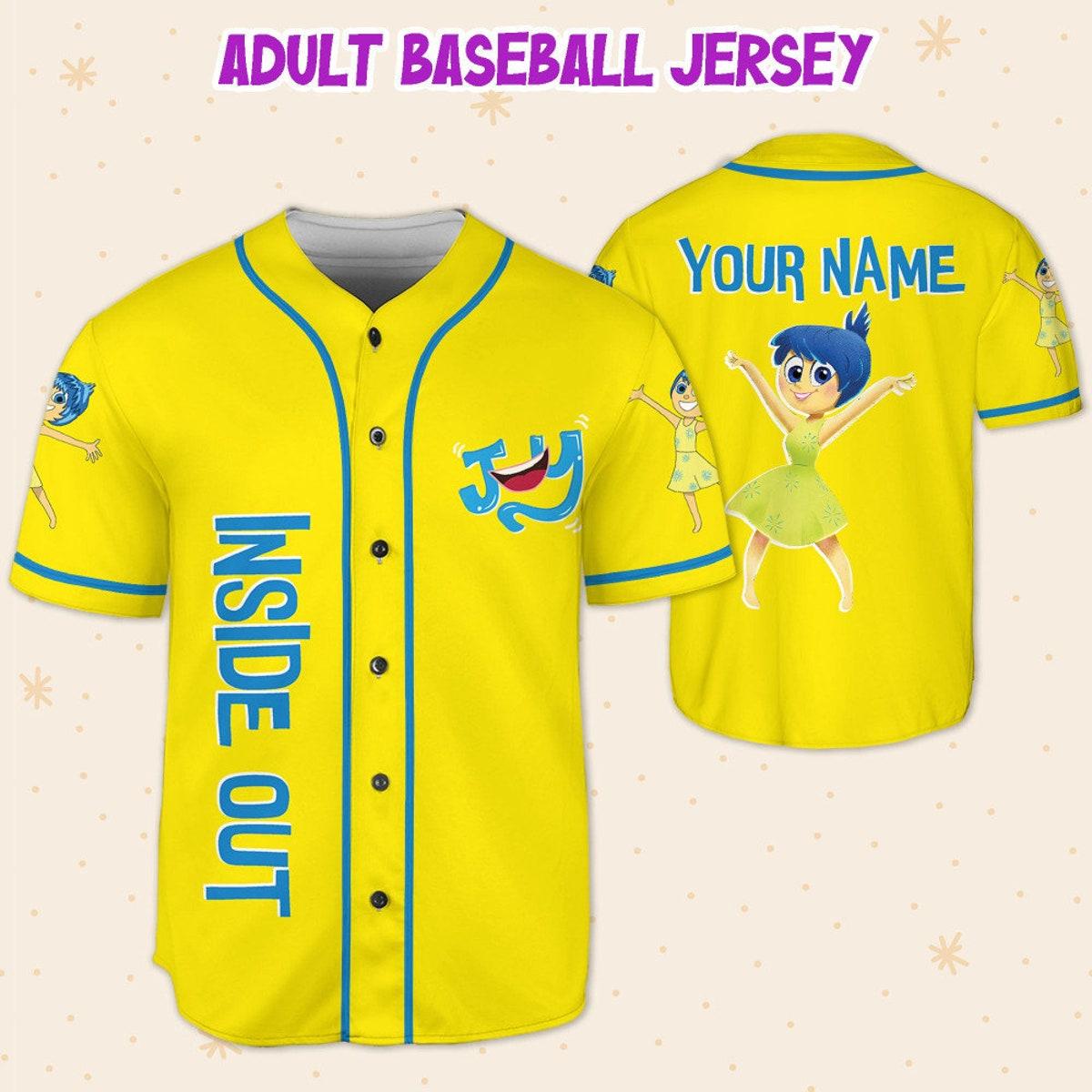 Personalized Disney Inside Out Joy Typographic Emotions Baseball Jersey 5