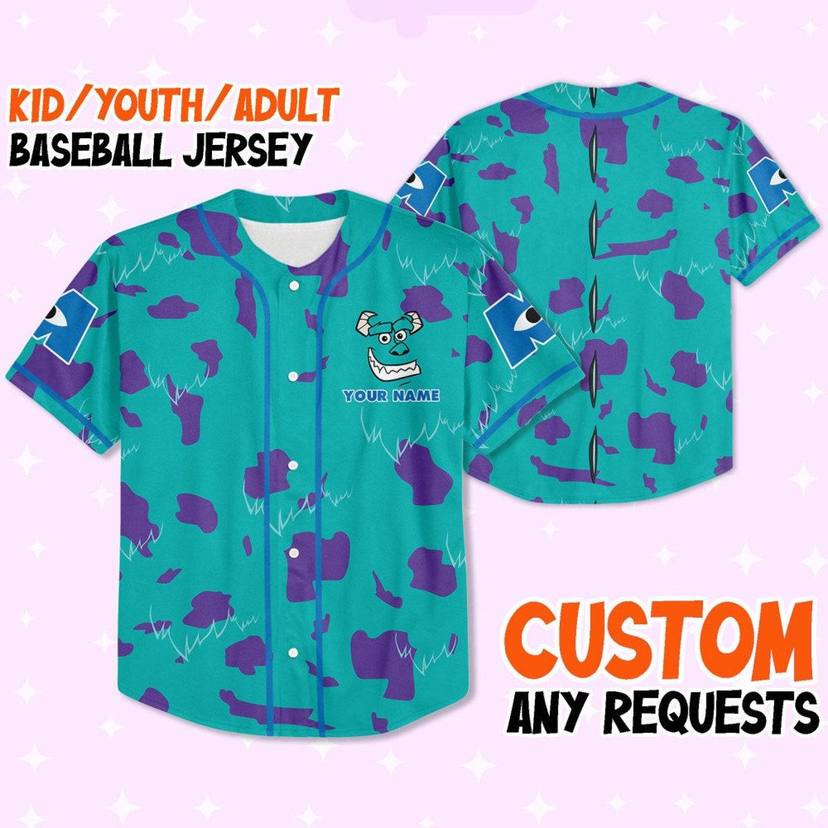 Personalized Disney Monsters Inc Cosplay Sully Suit Baseball Jersey 1