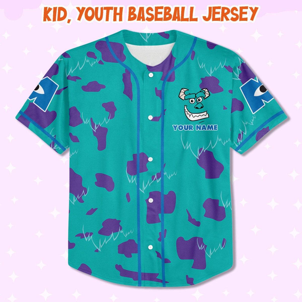 Personalized Disney Monsters Inc Cosplay Sully Suit Baseball Jersey 2