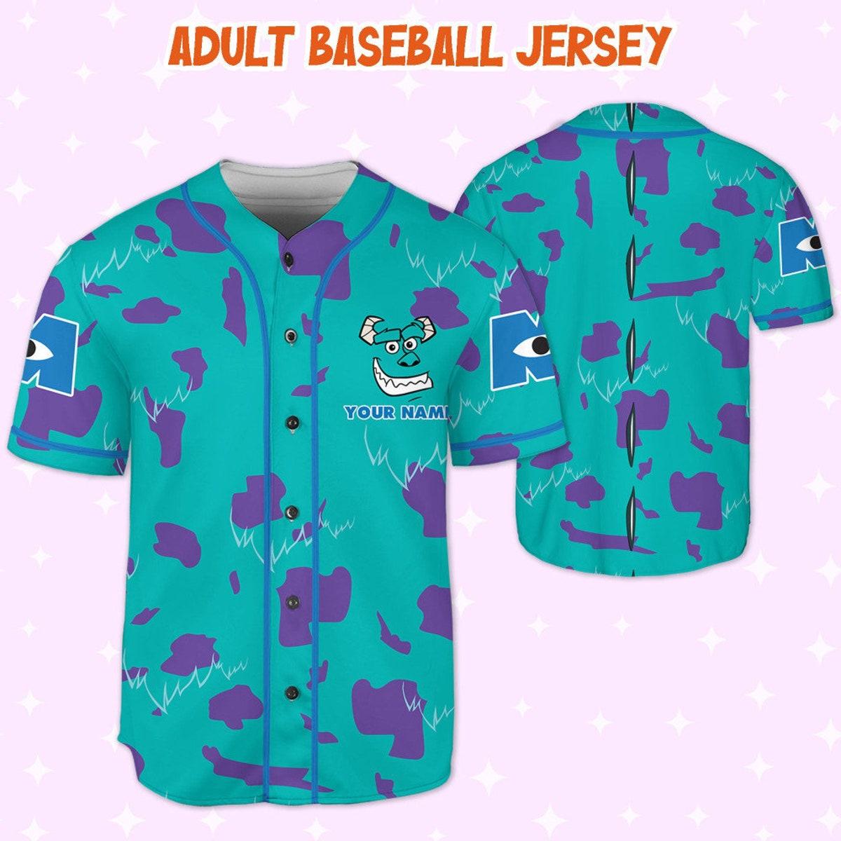 Personalized Disney Monsters Inc Cosplay Sully Suit Baseball Jersey 5