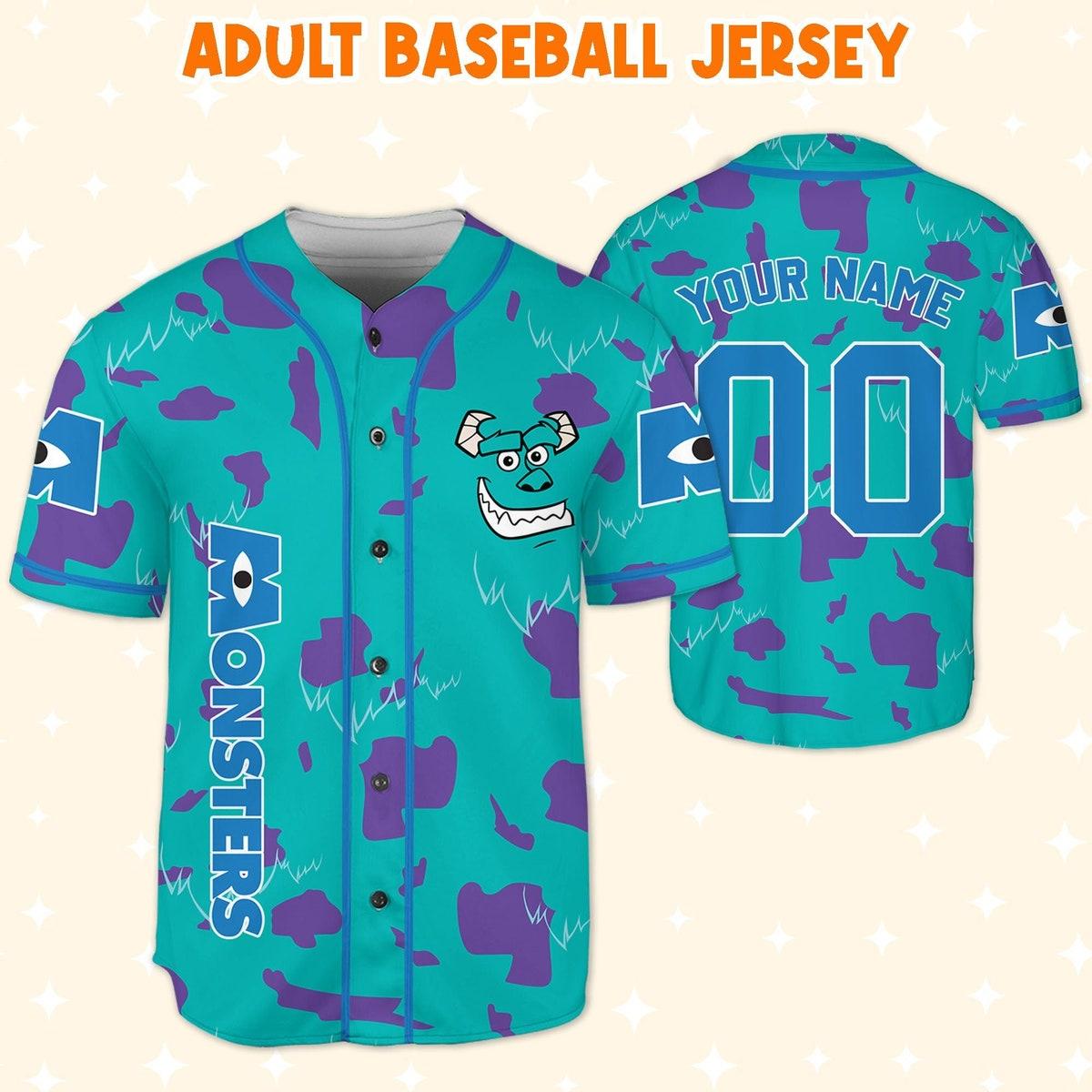 Personalized Disney Monsters Inc Cosplay Sully Texture Custom Baseball Jersey 4