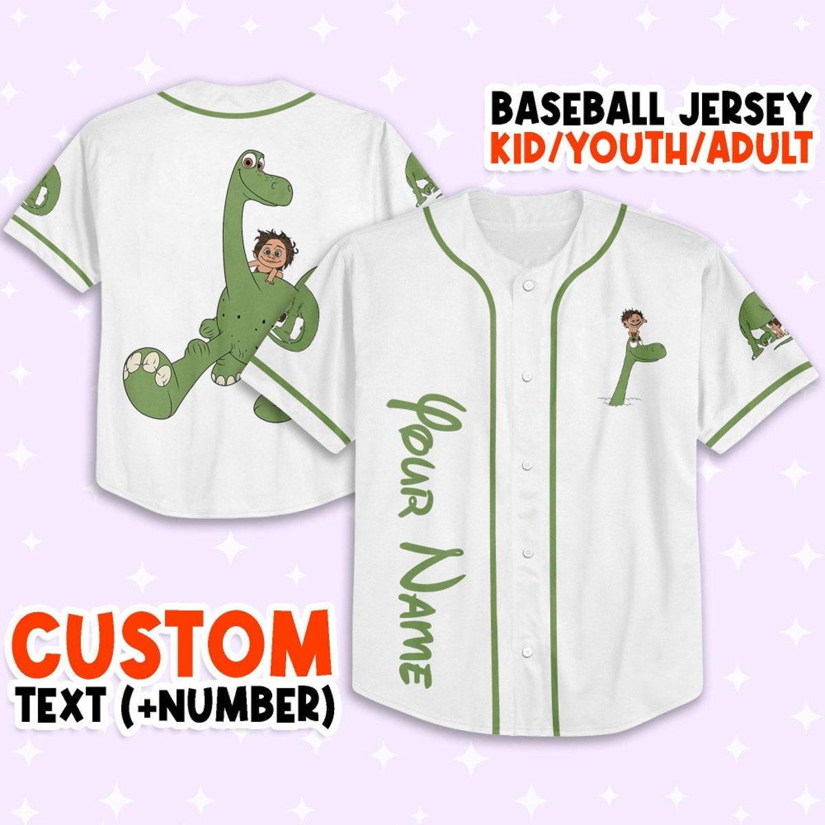 Personalized Disney The Good Dinosaur Spot And Arlo Baseball Jersey 1