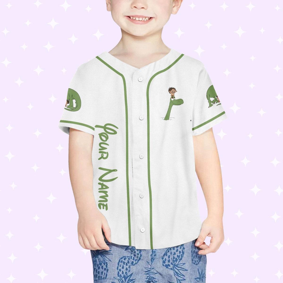 Personalized Disney The Good Dinosaur Spot And Arlo Baseball Jersey 4