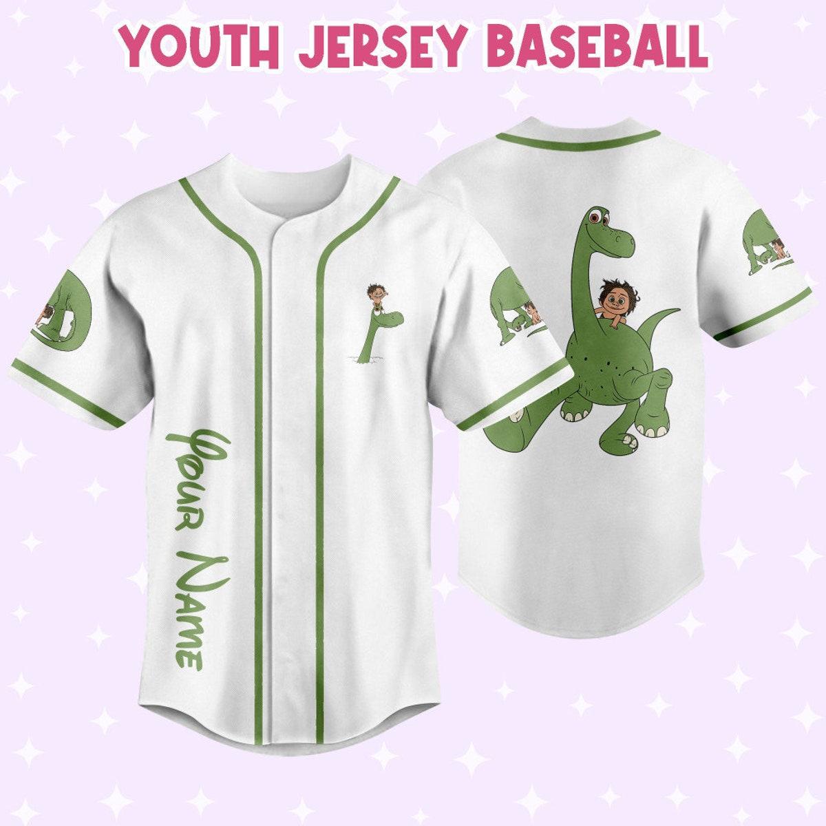 Personalized Disney The Good Dinosaur Spot And Arlo Baseball Jersey 5