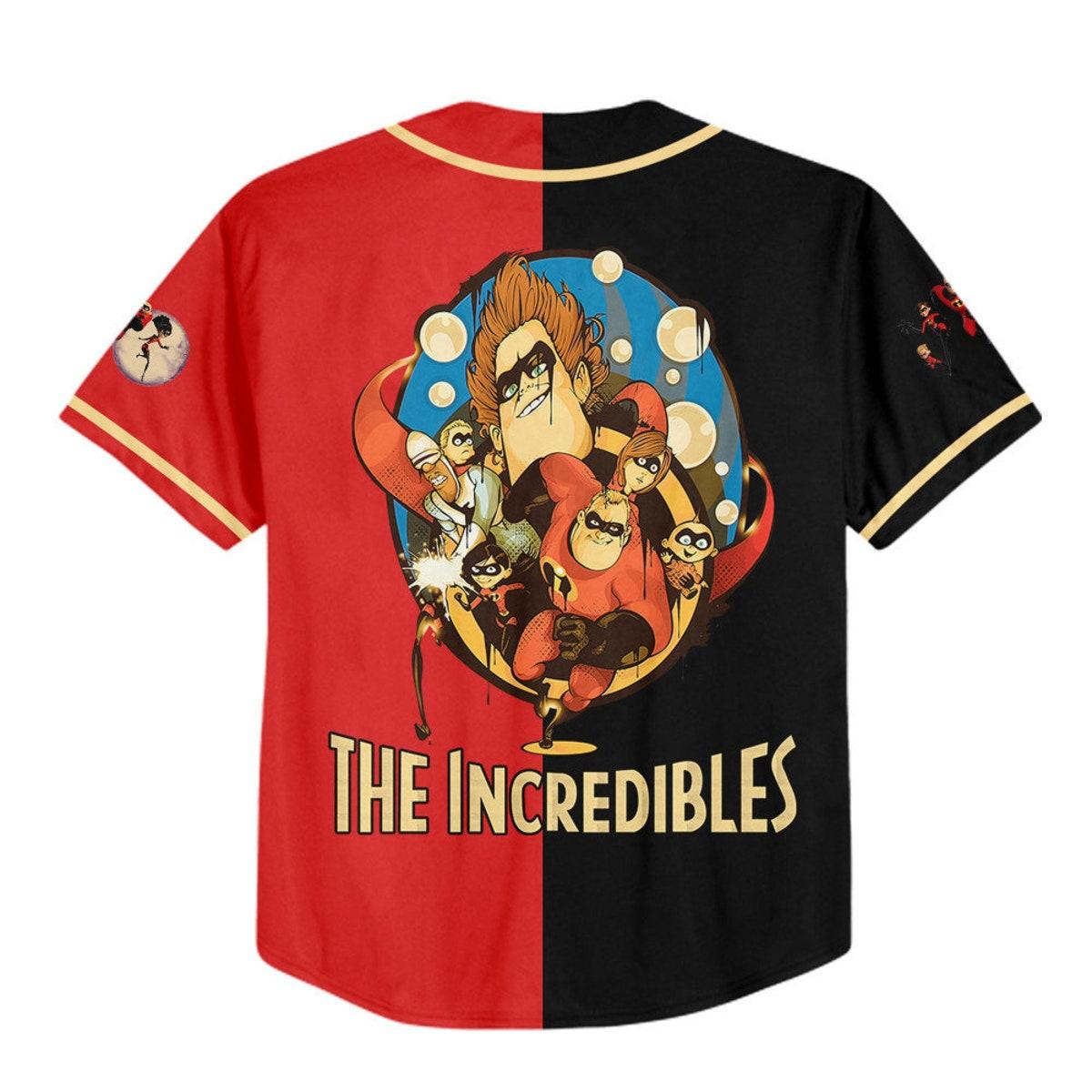 Personalized Disney The Incredibles Characters Awesome Baseball Jersey 3