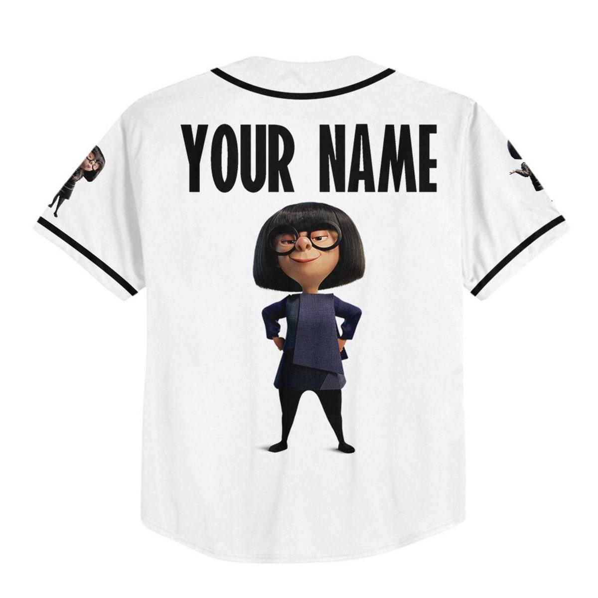 Personalized Disney The Incredibles Edna Mode Baseball Jersey 3