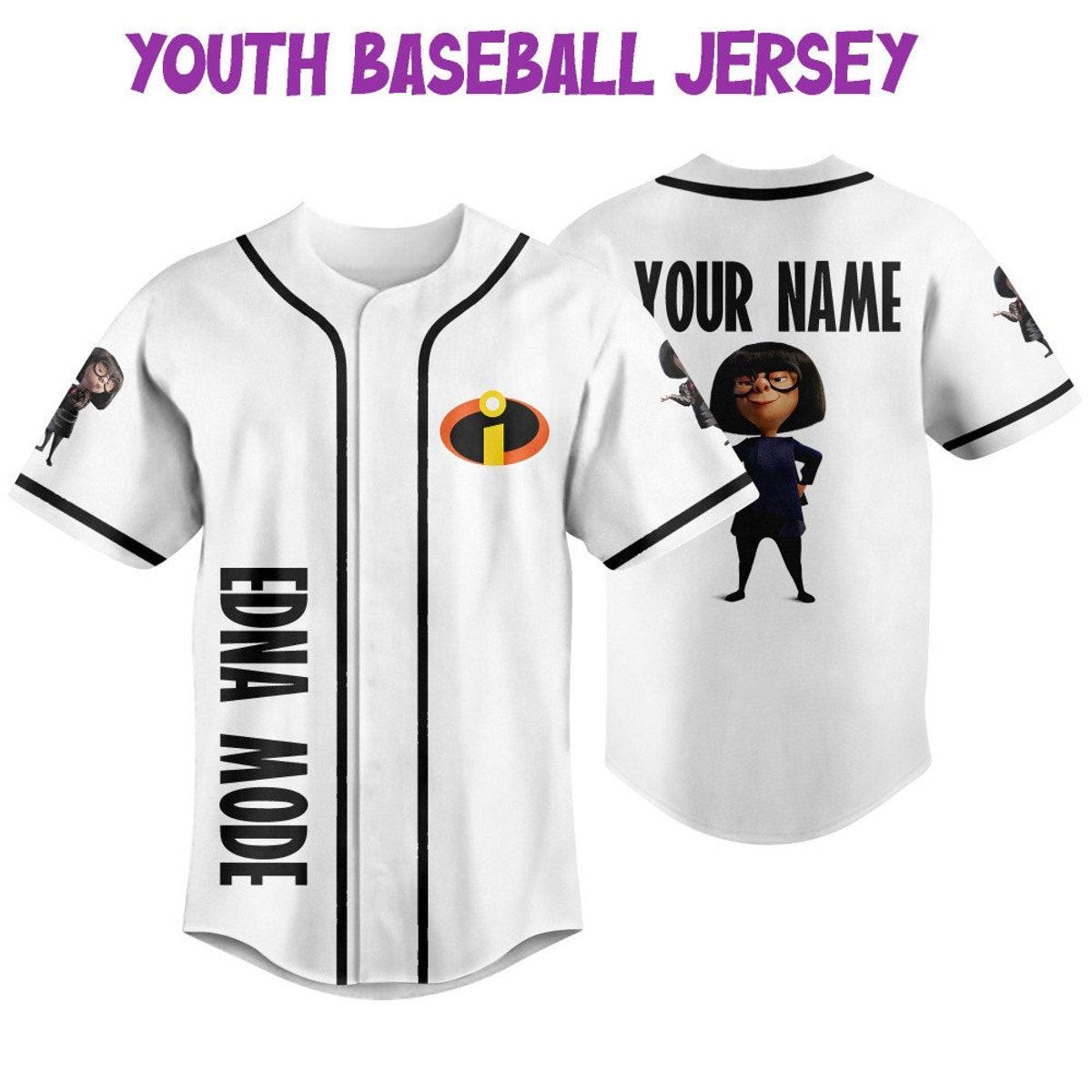 Personalized Disney The Incredibles Edna Mode Baseball Jersey 5