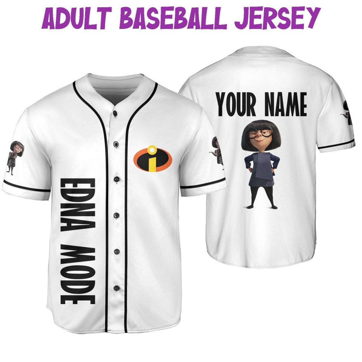 Personalized Disney The Incredibles Edna Mode Baseball Jersey 6