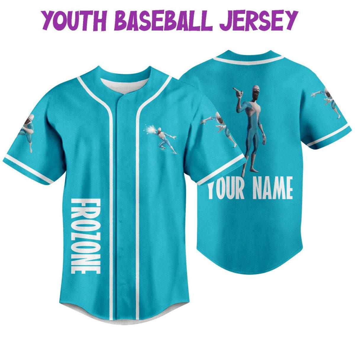 Personalized Disney The Incredibles Frozone Baseball Jersey 5