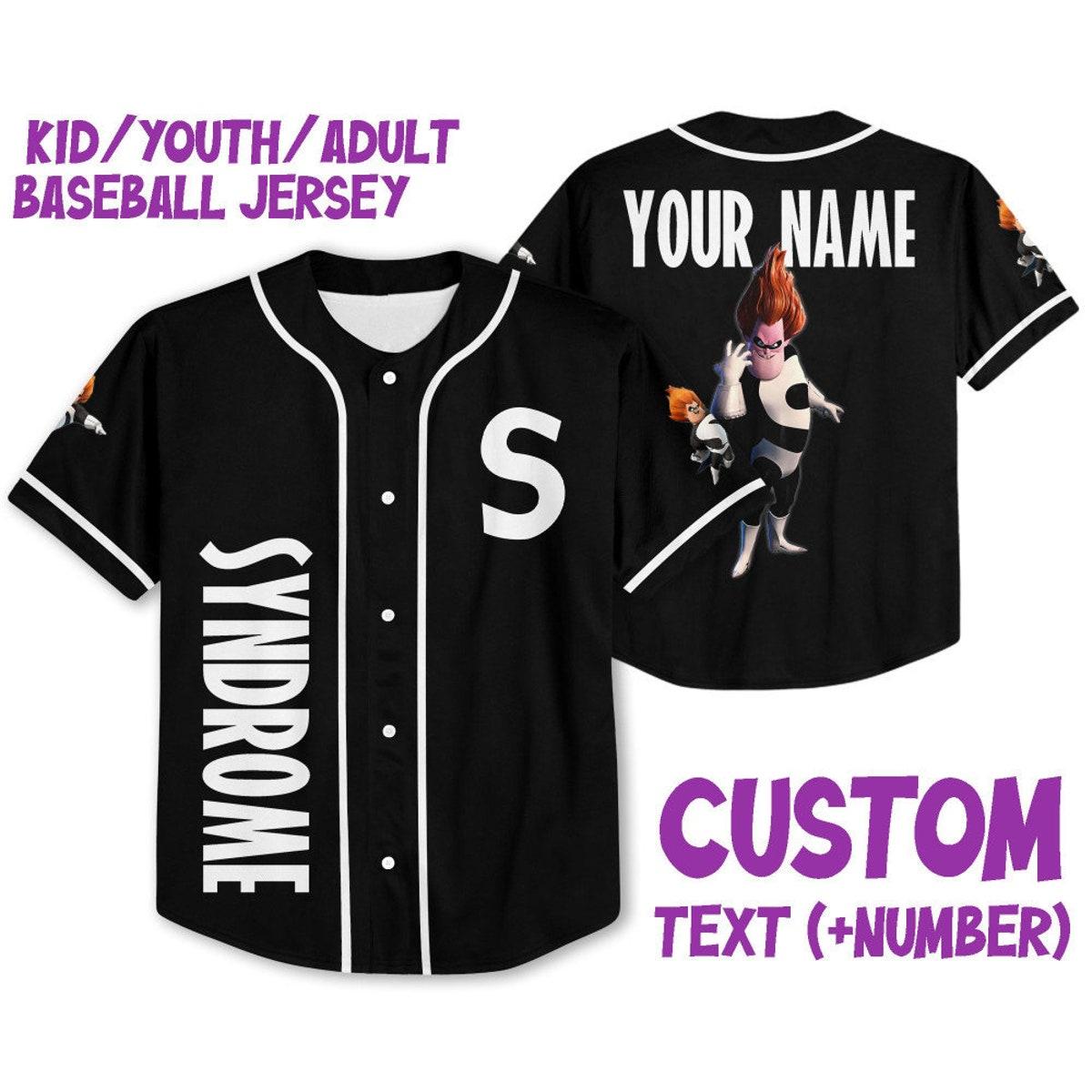 Personalized Disney The Incredibles Syndrome Baseball Jersey 1