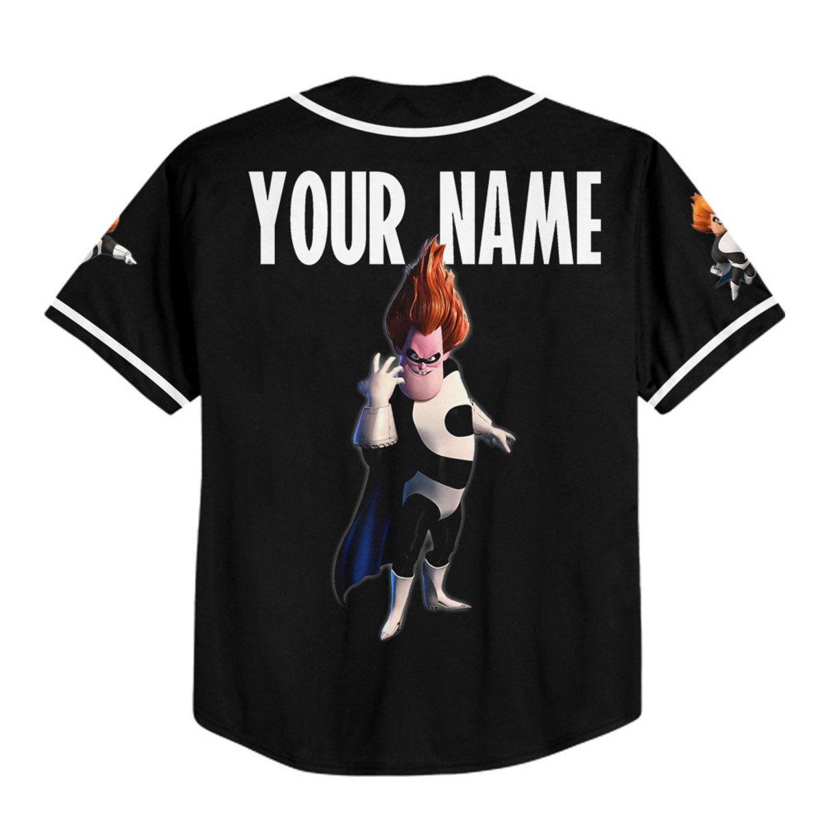 Personalized Disney The Incredibles Syndrome Baseball Jersey 3