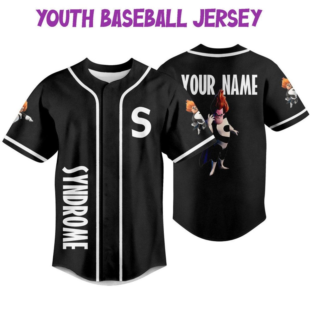 Personalized Disney The Incredibles Syndrome Baseball Jersey 5