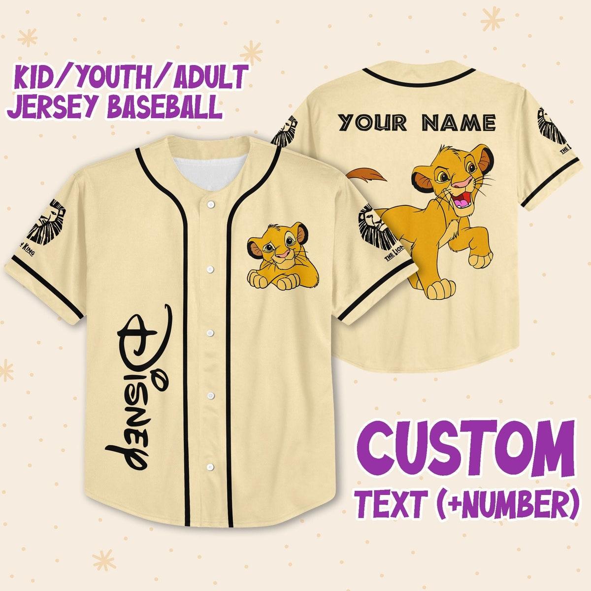 Personalized Disney The Lion King Baby Simba Custom Baseball Jersey 1