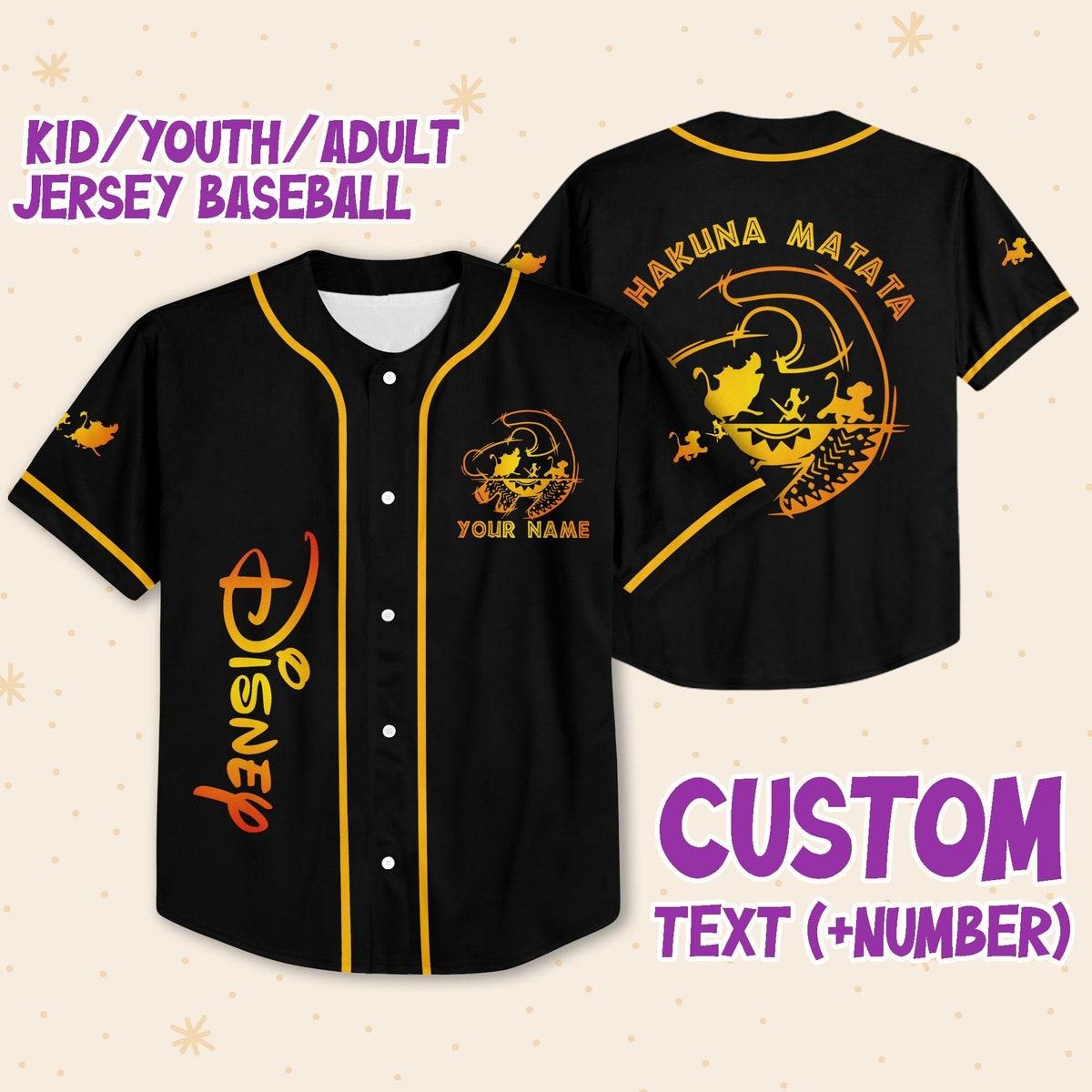 Personalized Disney The Lion King Hakuna Matata Baseball Jersey 1