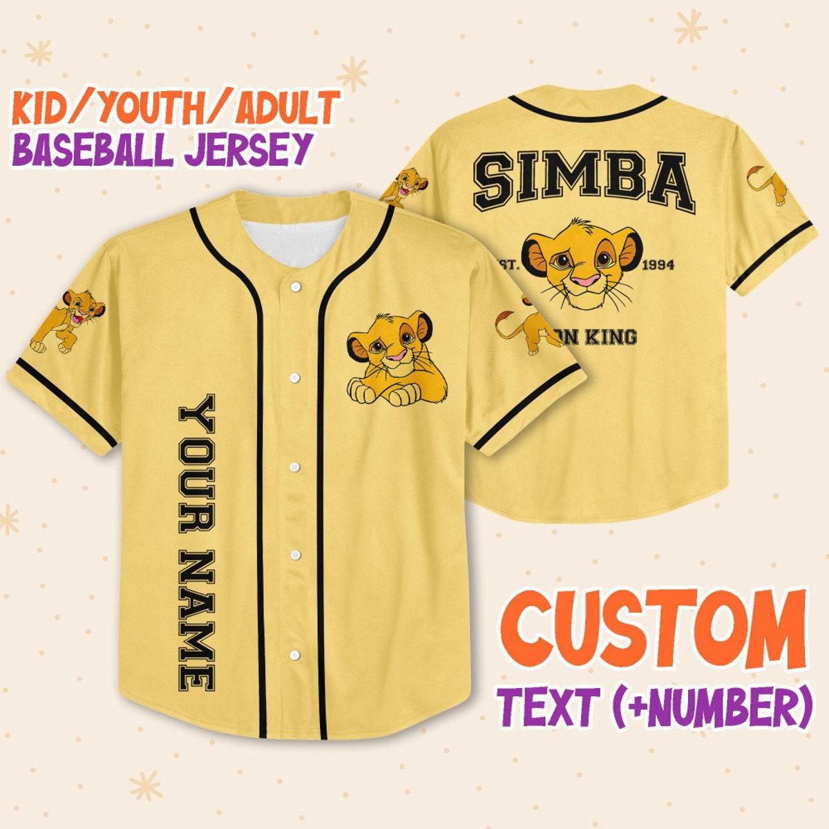 Personalized Disney The Lion King Vintage Simba Baseball Jersey 1