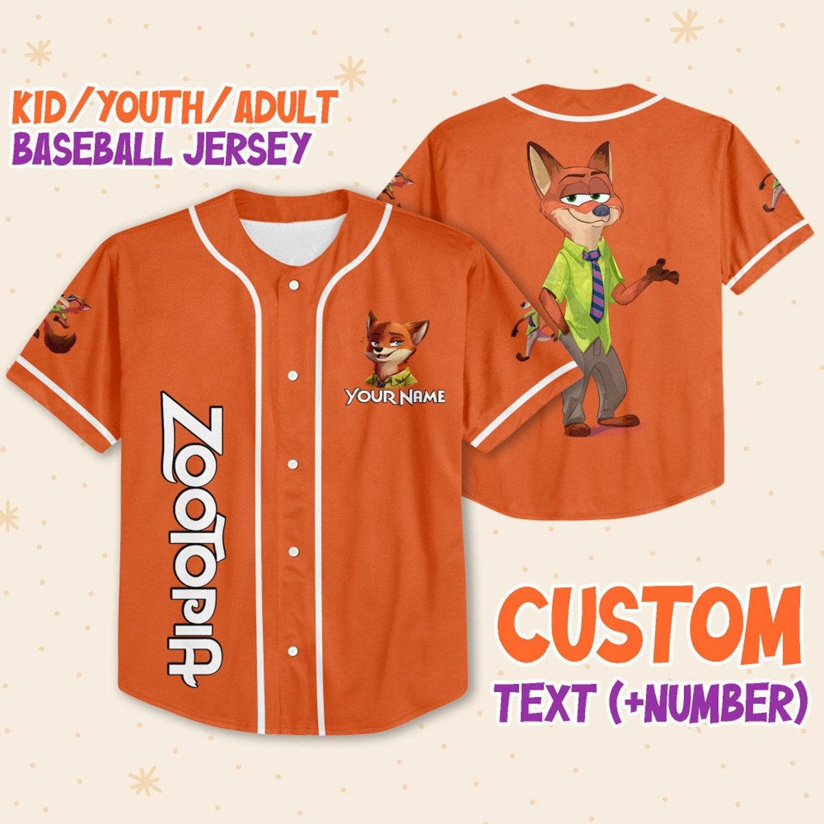 Personalized Disney Zootopia Nick Wilde Baseball Jersey 1