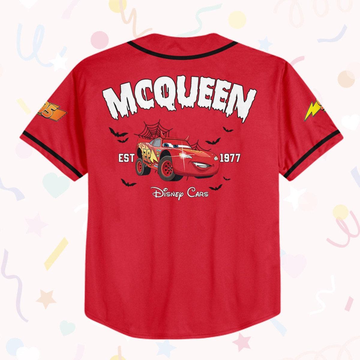 Personalized Halloween Cars Mcqueen Characters Baseball Jersey 3