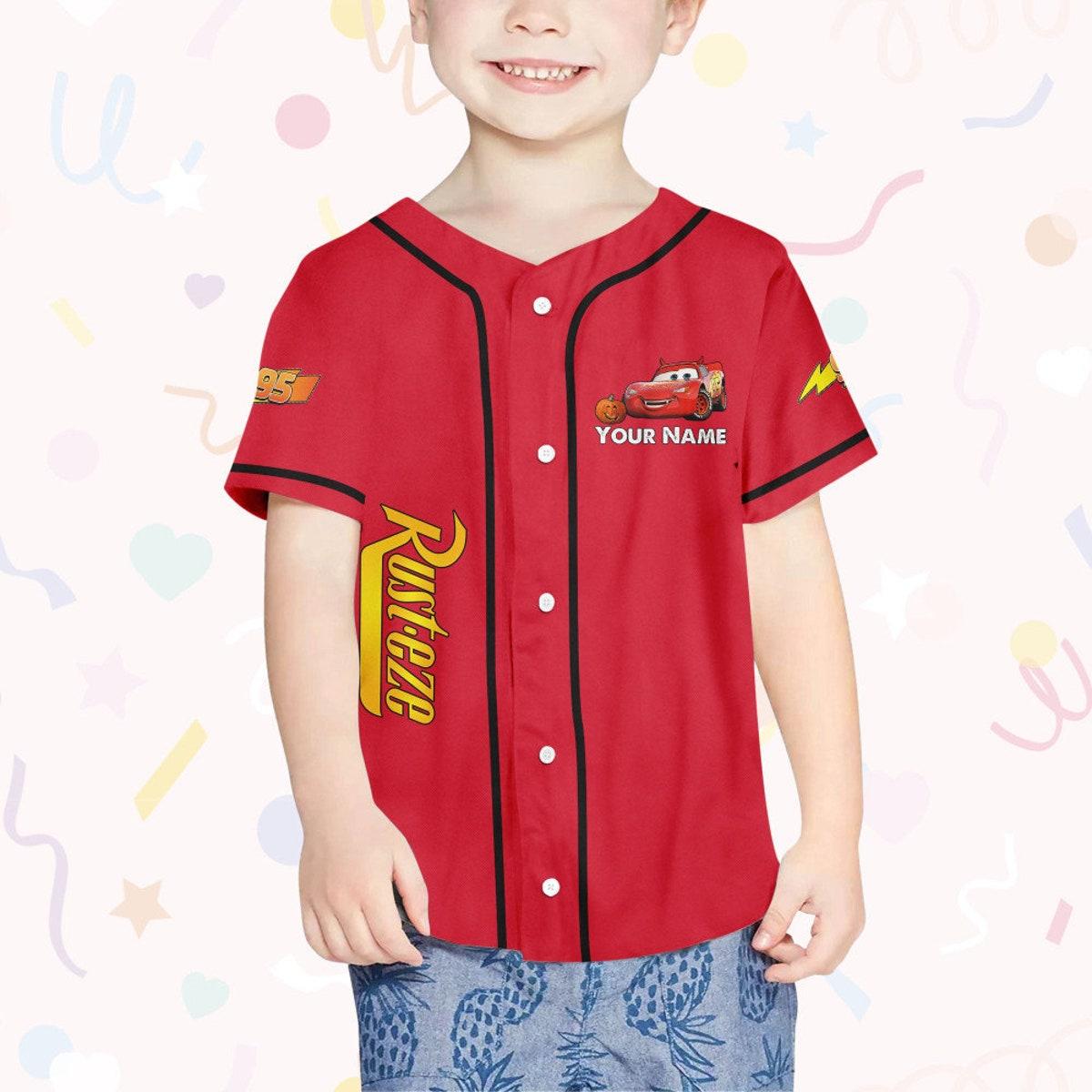 Personalized Halloween Cars Mcqueen Characters Baseball Jersey 4