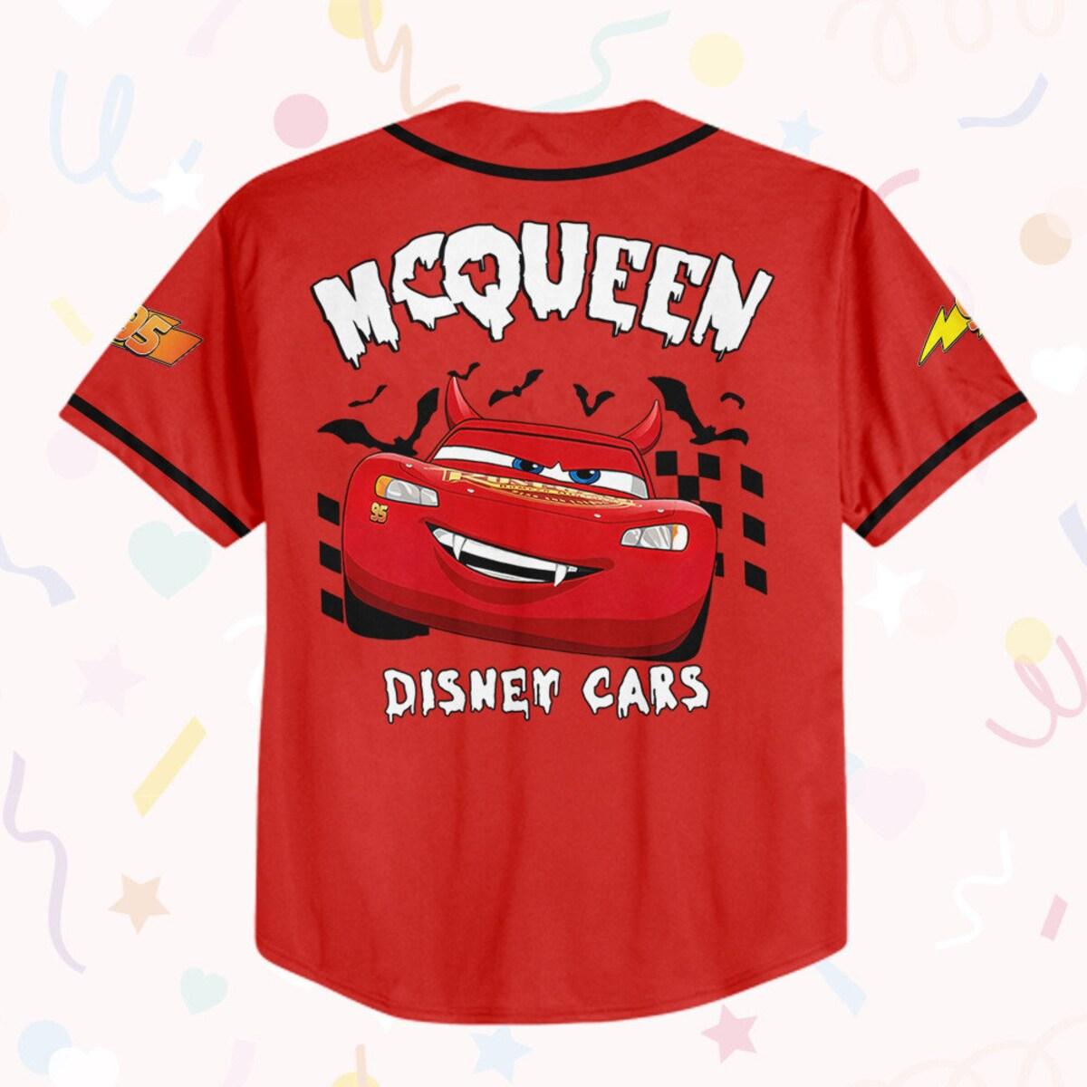 Personalized Halloween Cars Mcqueen Disney Cars Disney Baseball Jersey 3