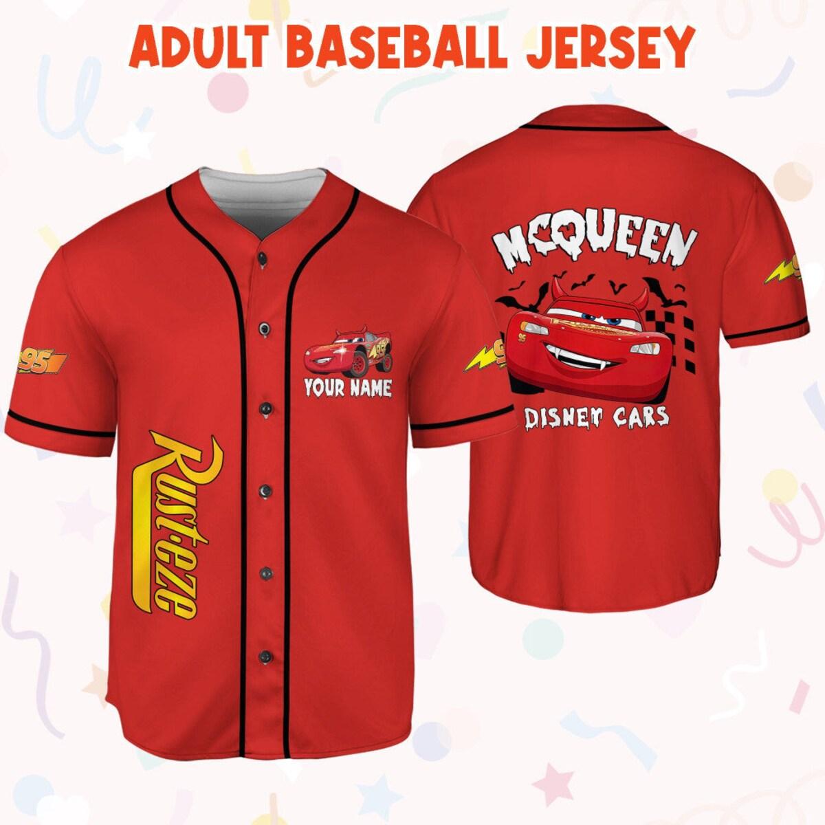 Personalized Halloween Cars Mcqueen Disney Cars Disney Baseball Jersey 6