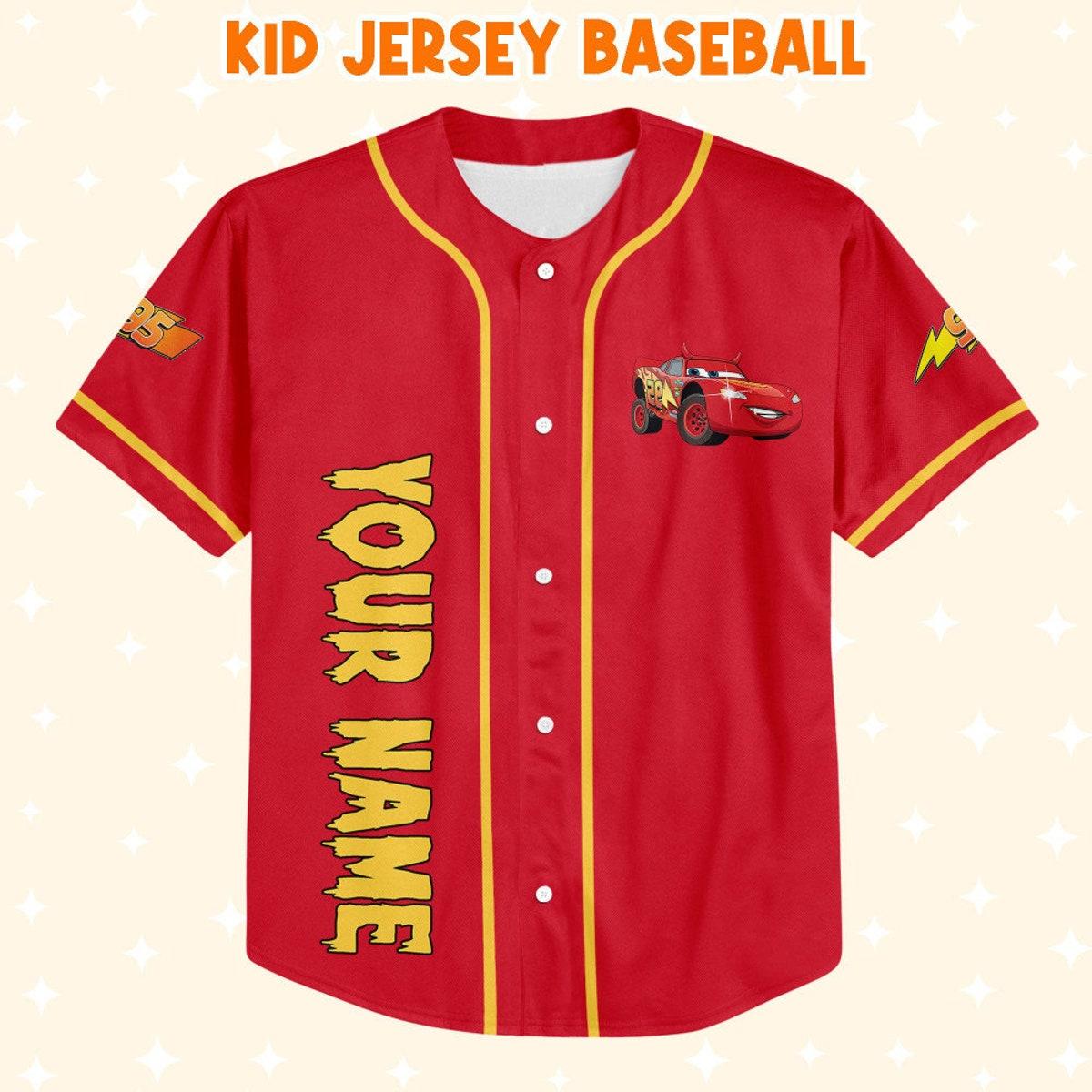 Personalized Halloween Cars Mickey Head Mcqueen Boo Baseball Jersey 2