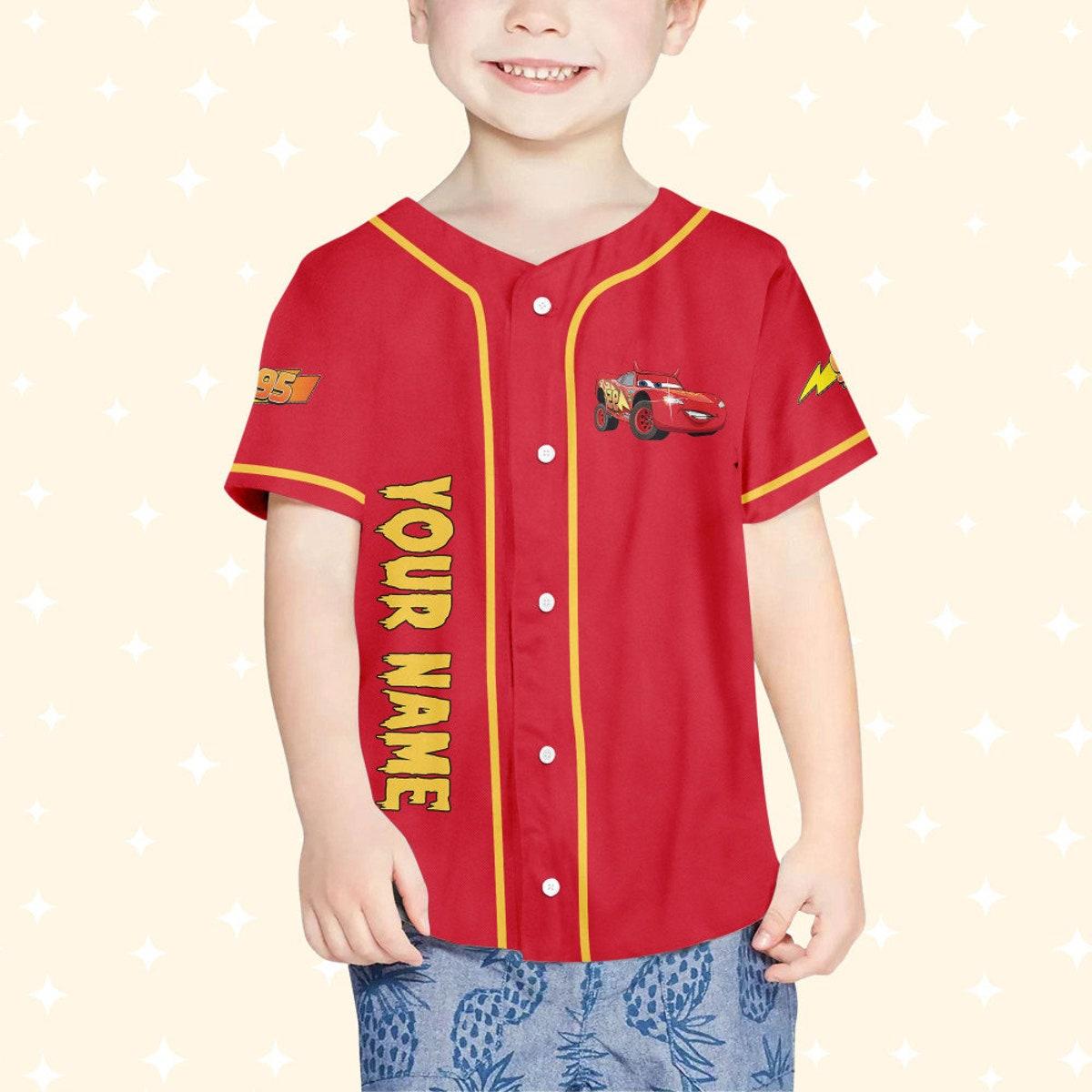 Personalized Halloween Cars Mickey Head Mcqueen Boo Baseball Jersey 4