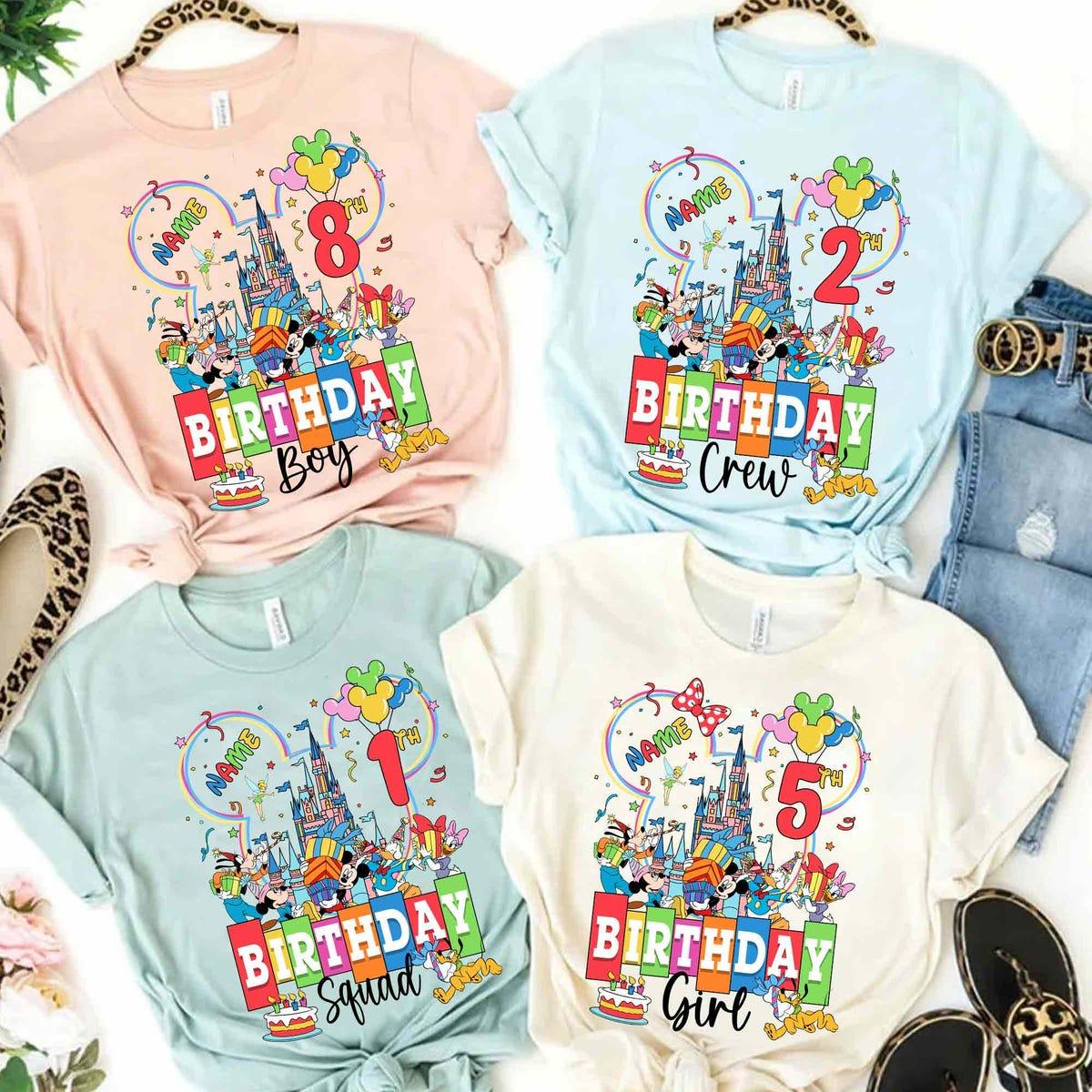 Personalized Mickey And Friends Birthday Boy Girl Shirt 1