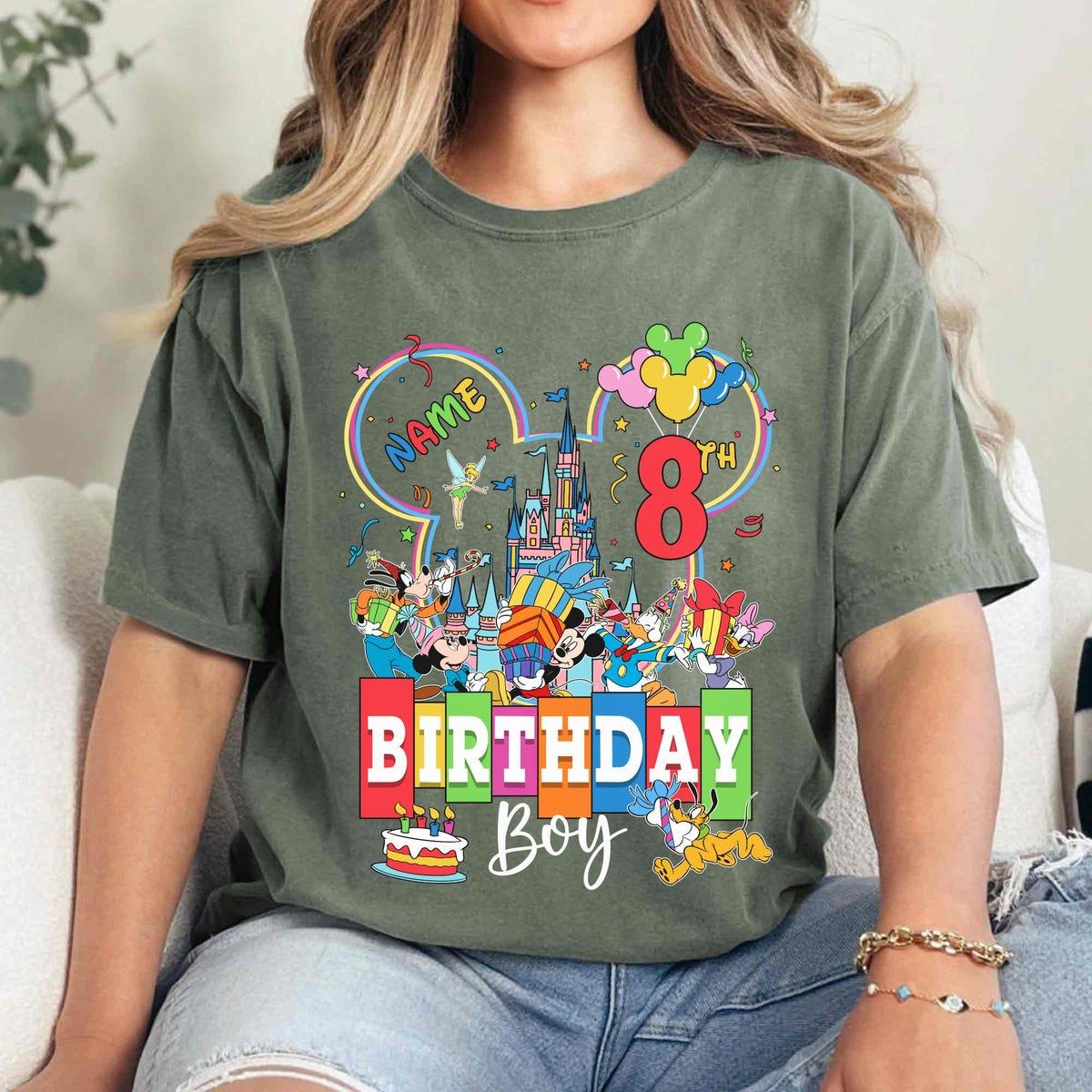 Personalized Mickey And Friends Birthday Boy Girl Shirt 3