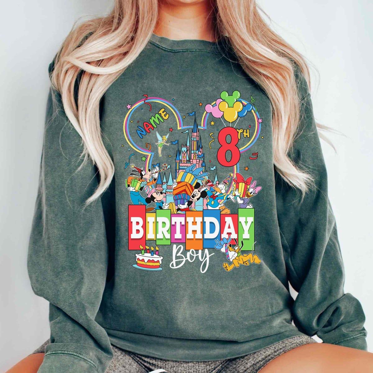 Personalized Mickey And Friends Birthday Boy Girl Shirt 4