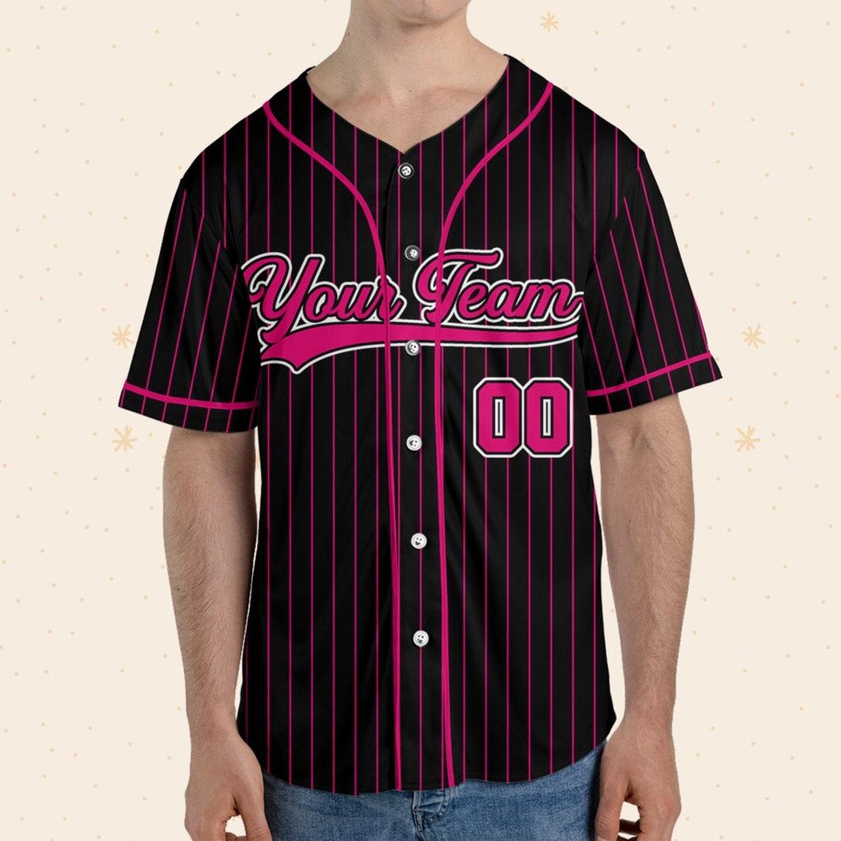 Personalized Team Name And Number Collection Pink Baseball Jersey 8