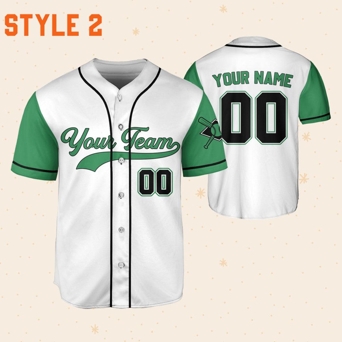 Personalized Team Name And Number Green Collection Baseball Jersey 3