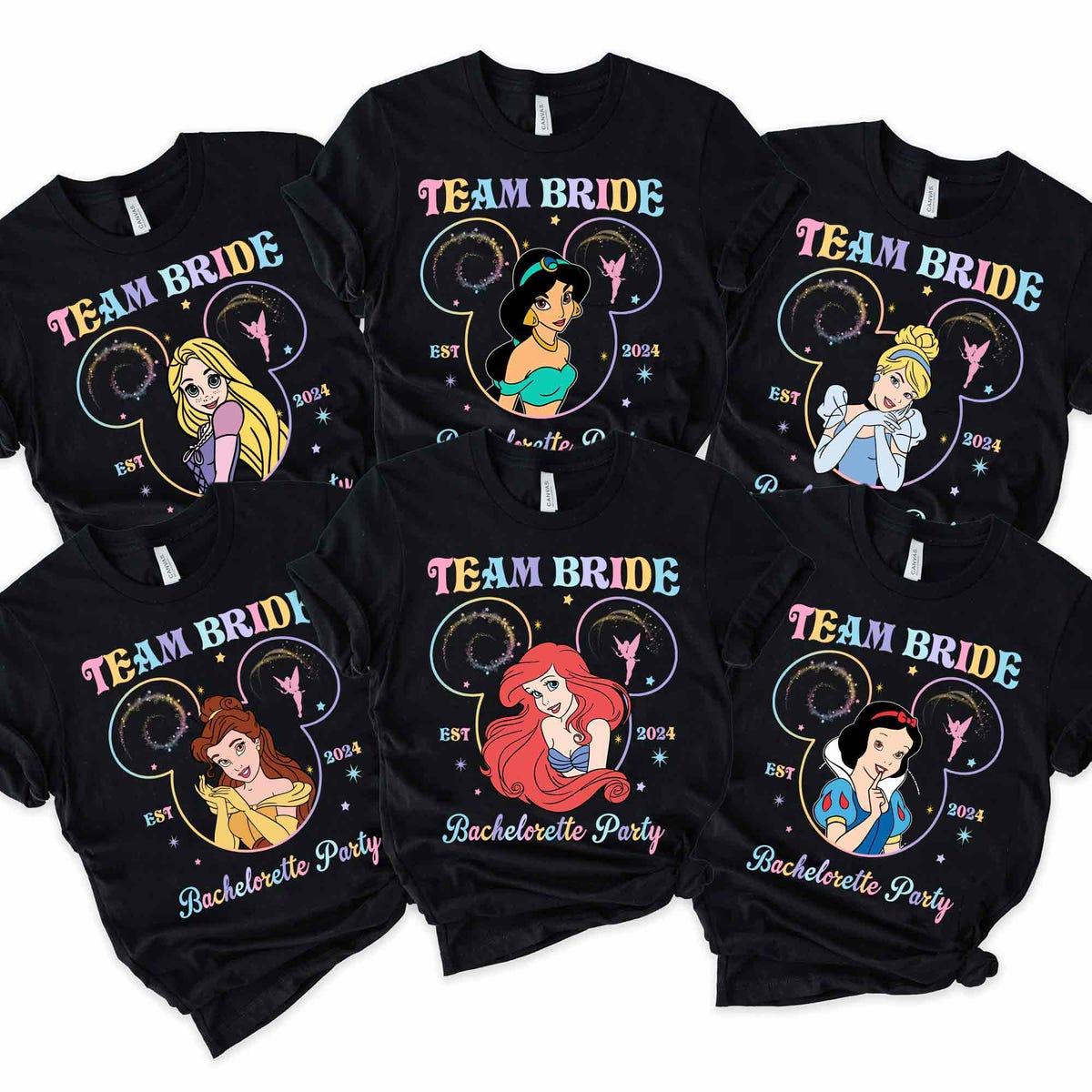 Personalized Vintage Disney Team Bride Bachelor Party Shirt 1