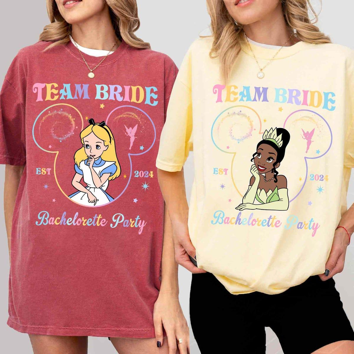 Personalized Vintage Disney Team Bride Bachelor Party Shirt 2