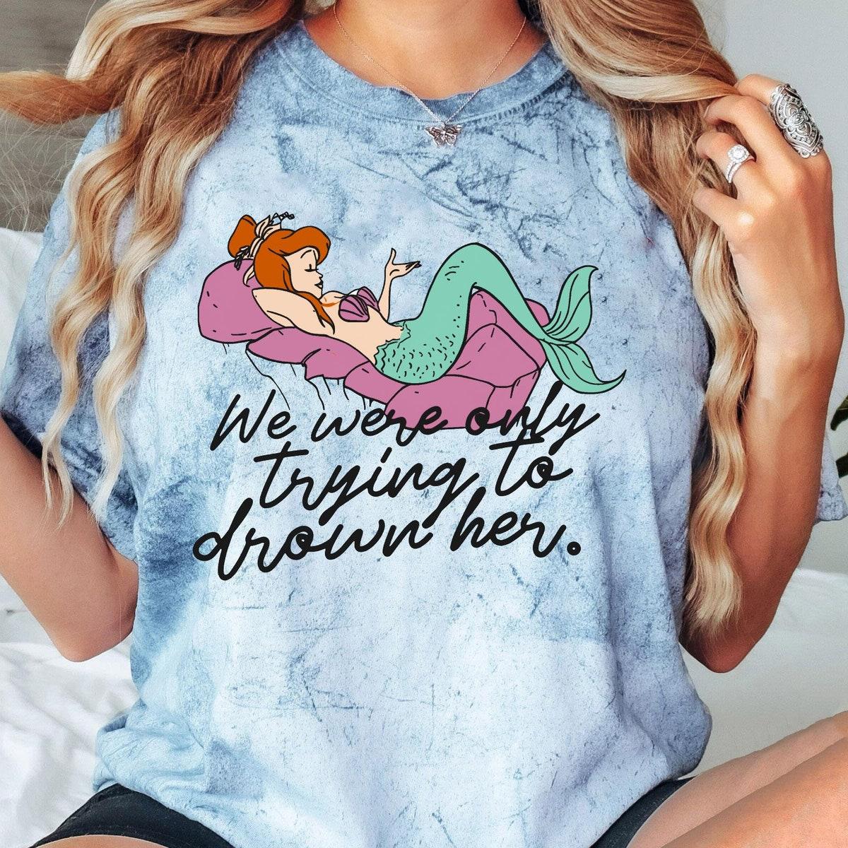 Petter Pan Mermaid Lagoon We Were Only Trying To Drown Her Blast Shirt 1