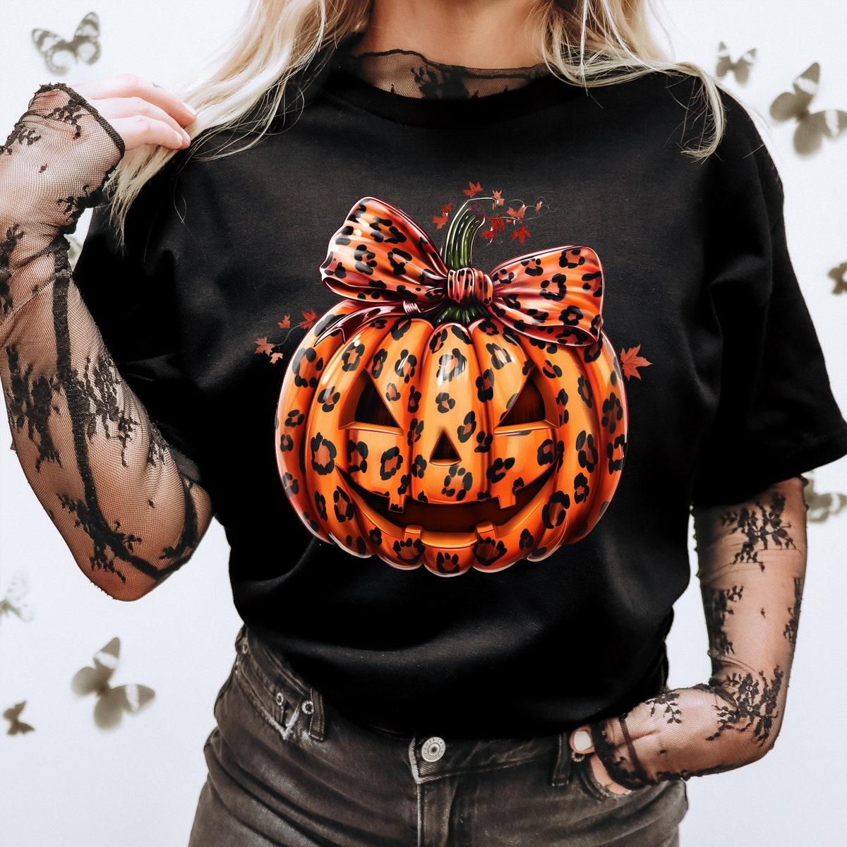 Pumpkin Coquette Bow Halloween Shirt 2