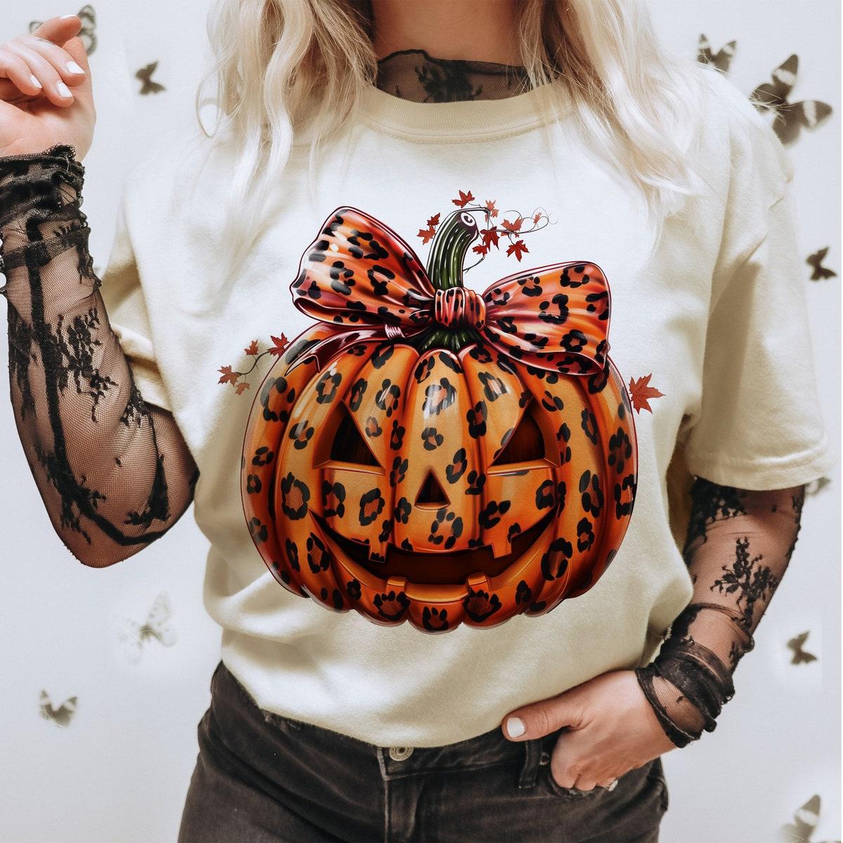 Pumpkin Coquette Bow Halloween Shirt 3