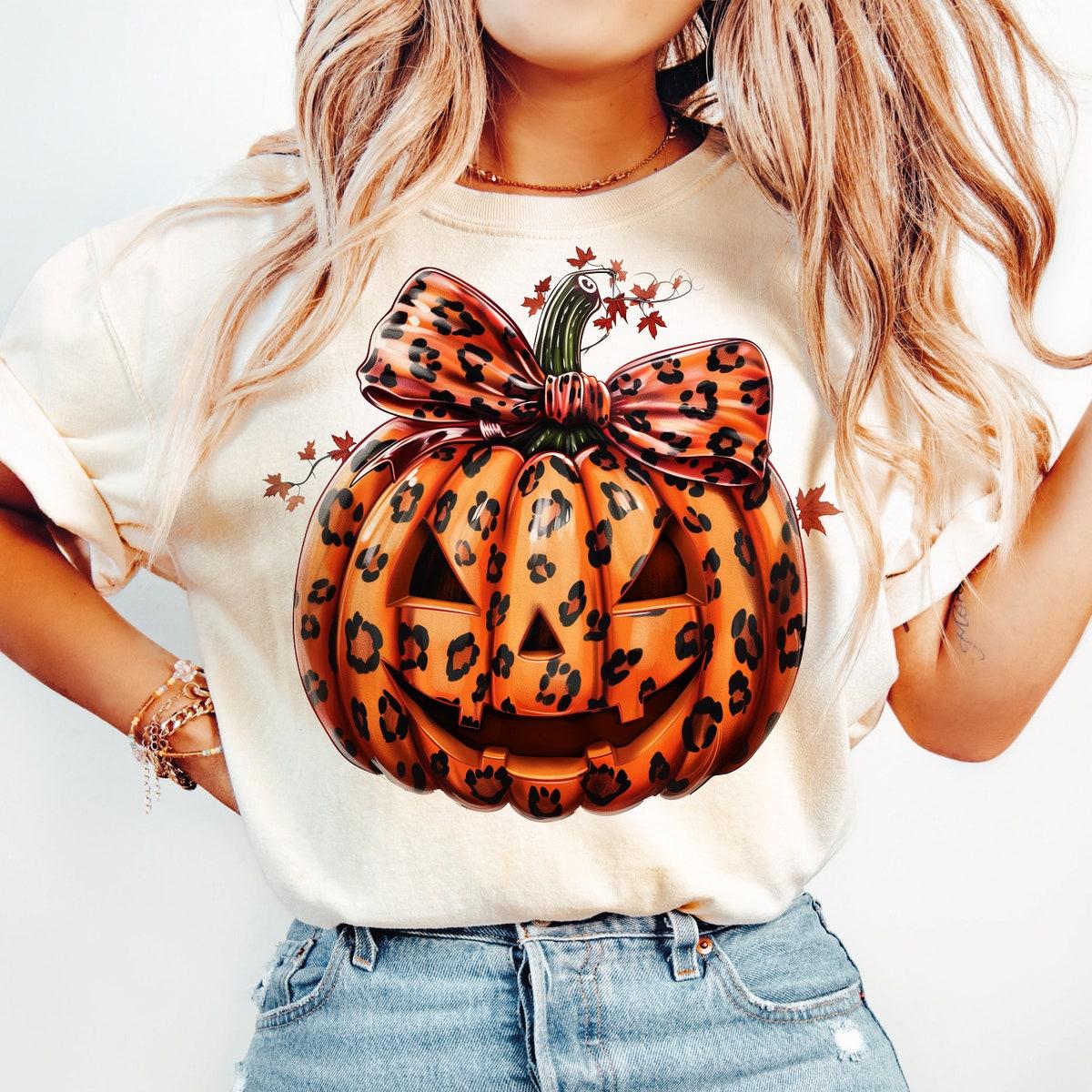 Pumpkin Coquette Bow Halloween Shirt 4