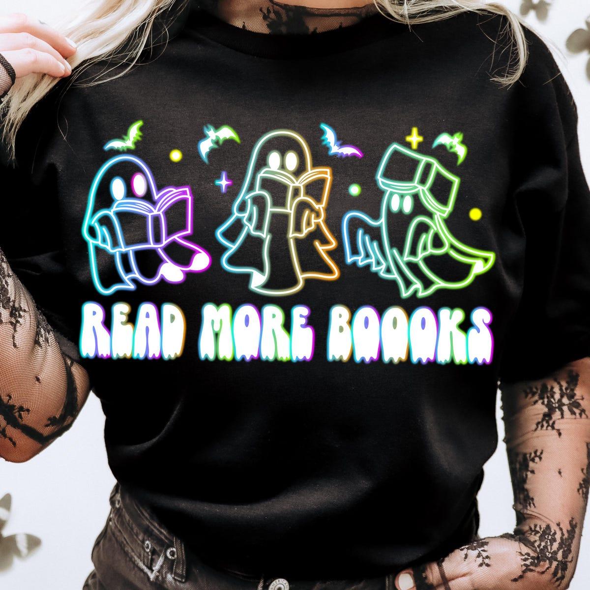 Read More Boooks Halloween Neon Shirt 2