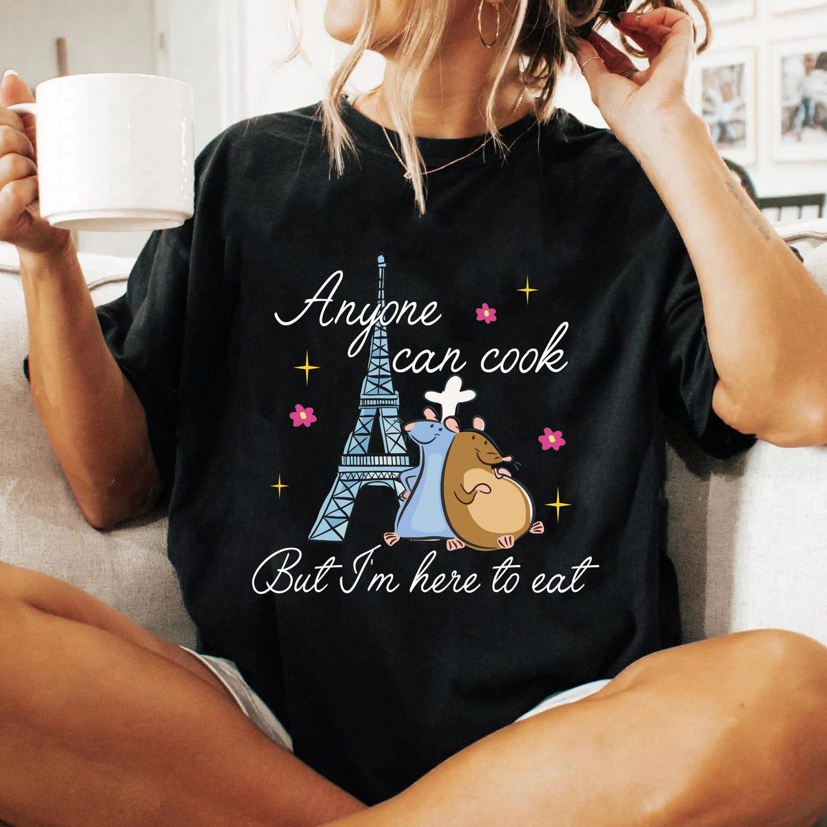 Remy And Emile Mouse Paris Anyone Can Cook But I'm Here To Eat Shirt 2