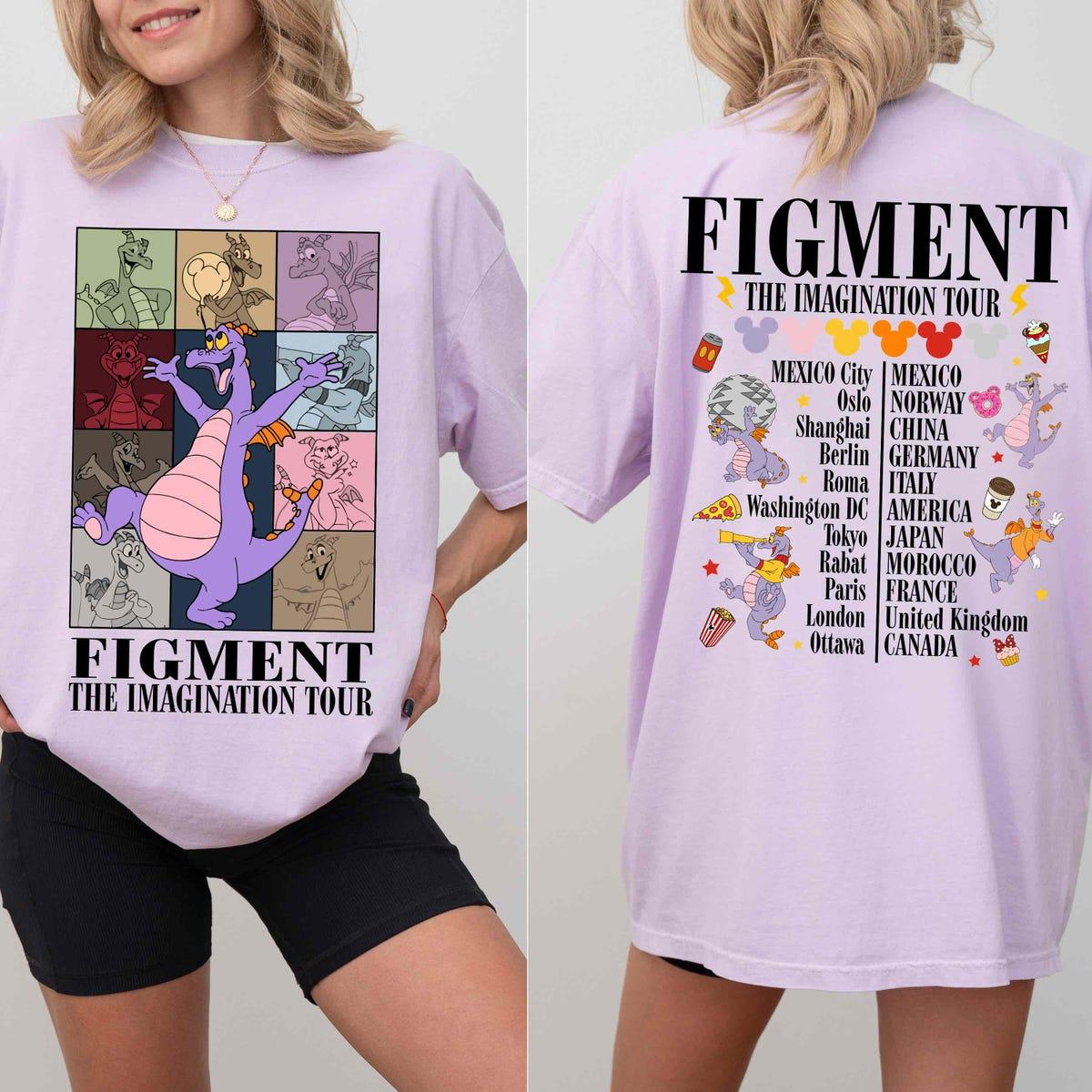 Retro 2 Sided Disney Figment The Imagination Tour Epcot Center Shirt 1