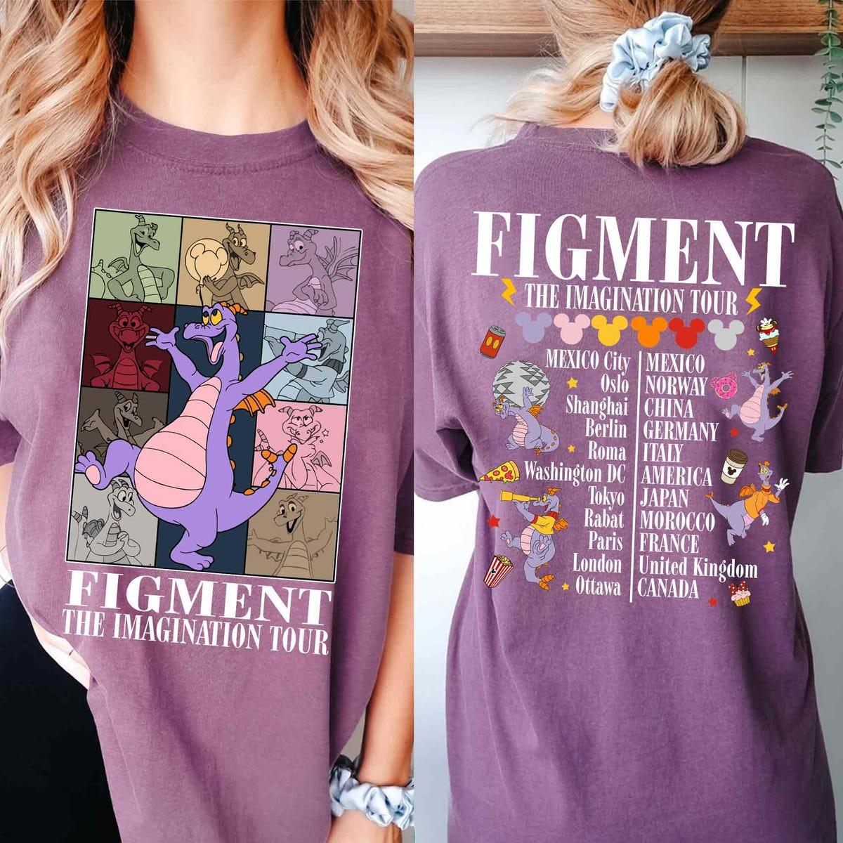 Retro 2 Sided Disney Figment The Imagination Tour Epcot Center Shirt 2