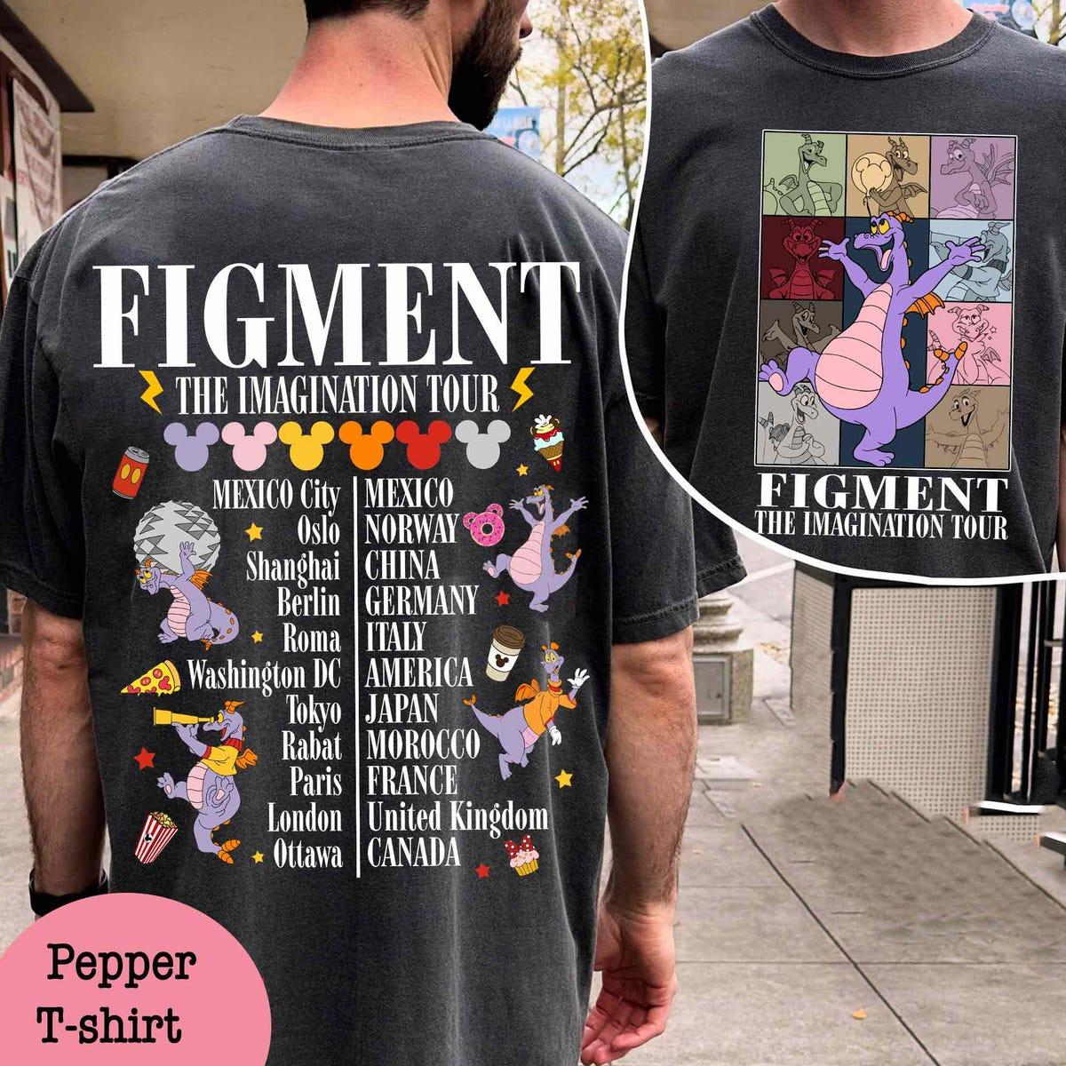 Retro 2 Sided Disney Figment The Imagination Tour Epcot Center Shirt 3