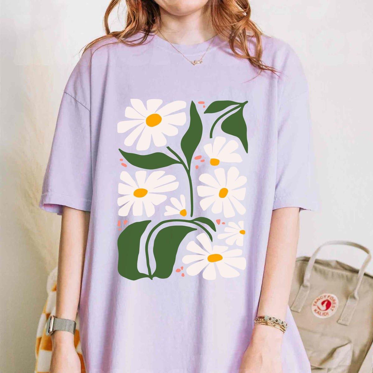 Retro 70s Daisy Boho Wildflower Flowers Botanical Shirt 2