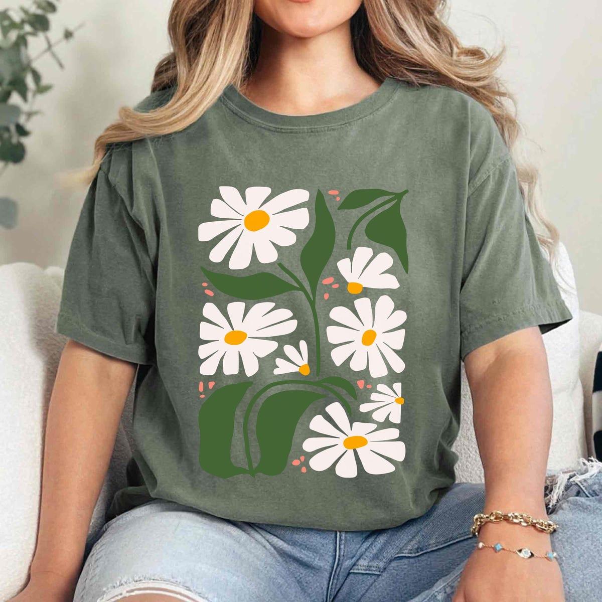 Retro 70s Daisy Boho Wildflower Flowers Botanical Shirt 3