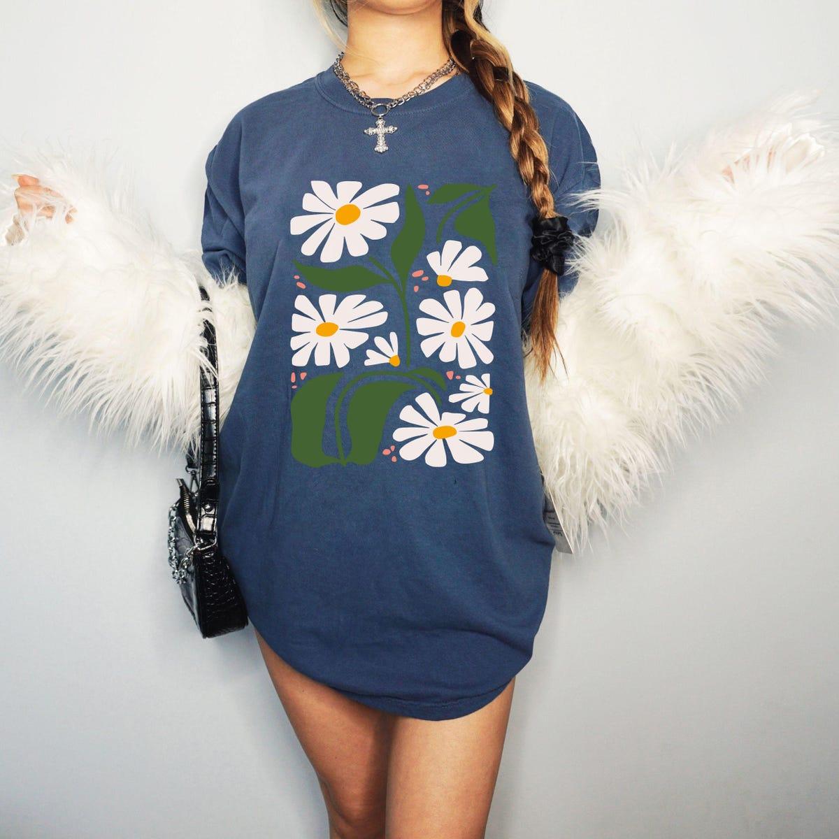 Retro 70s Daisy Boho Wildflower Flowers Botanical Shirt 5