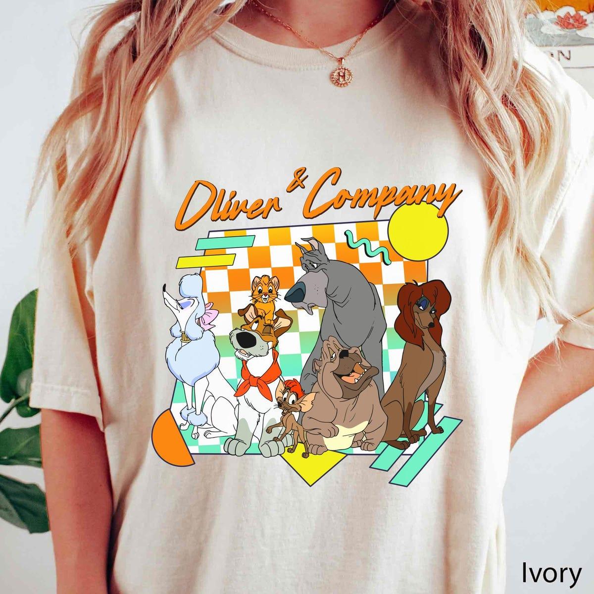 Retro 90s Disney Checkered Oliver And The Company Shirt 2