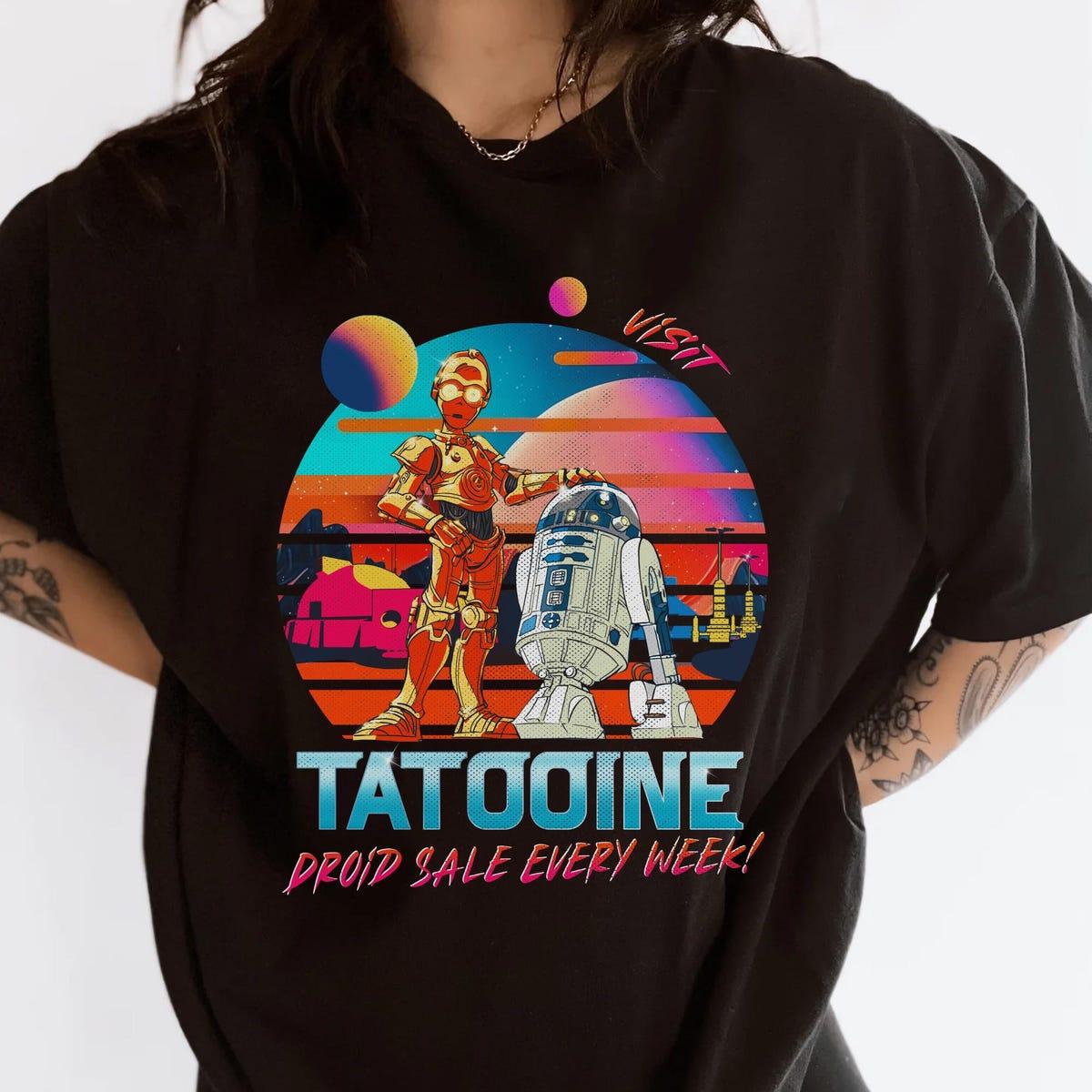 Retro C 3p0 R2 d2 Visit Tatooine Droid Sale Every Week Shirt 2