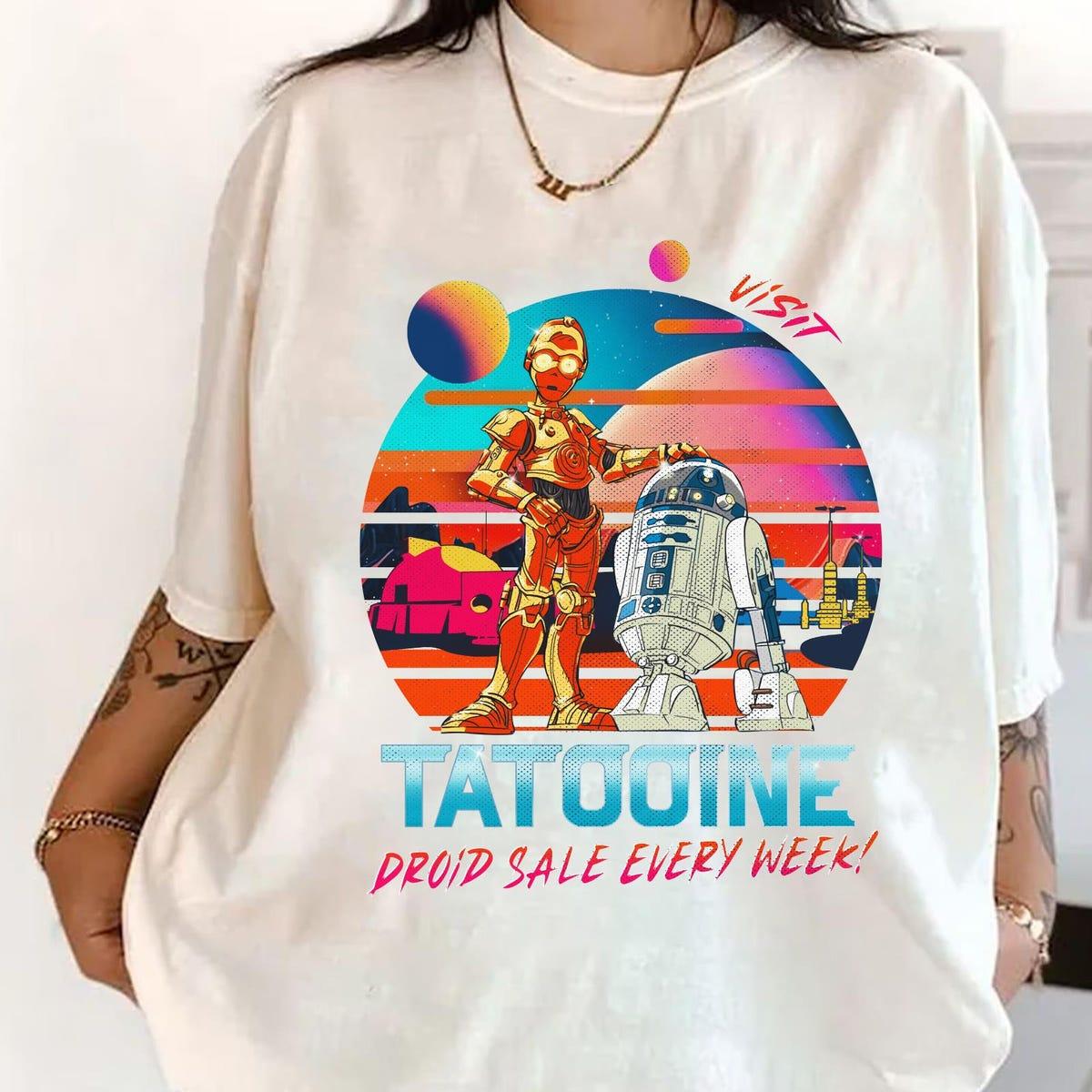 Retro C 3p0 R2 d2 Visit Tatooine Droid Sale Every Week Shirt 3