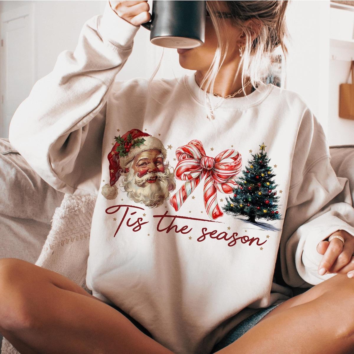 Retro Christmas Tis The Season Sweatshirts 1