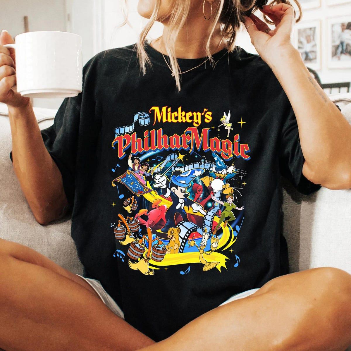 Retro Disney Mickeys Philhar Magic Mickey Fantasia Sorcerer Shirt 3